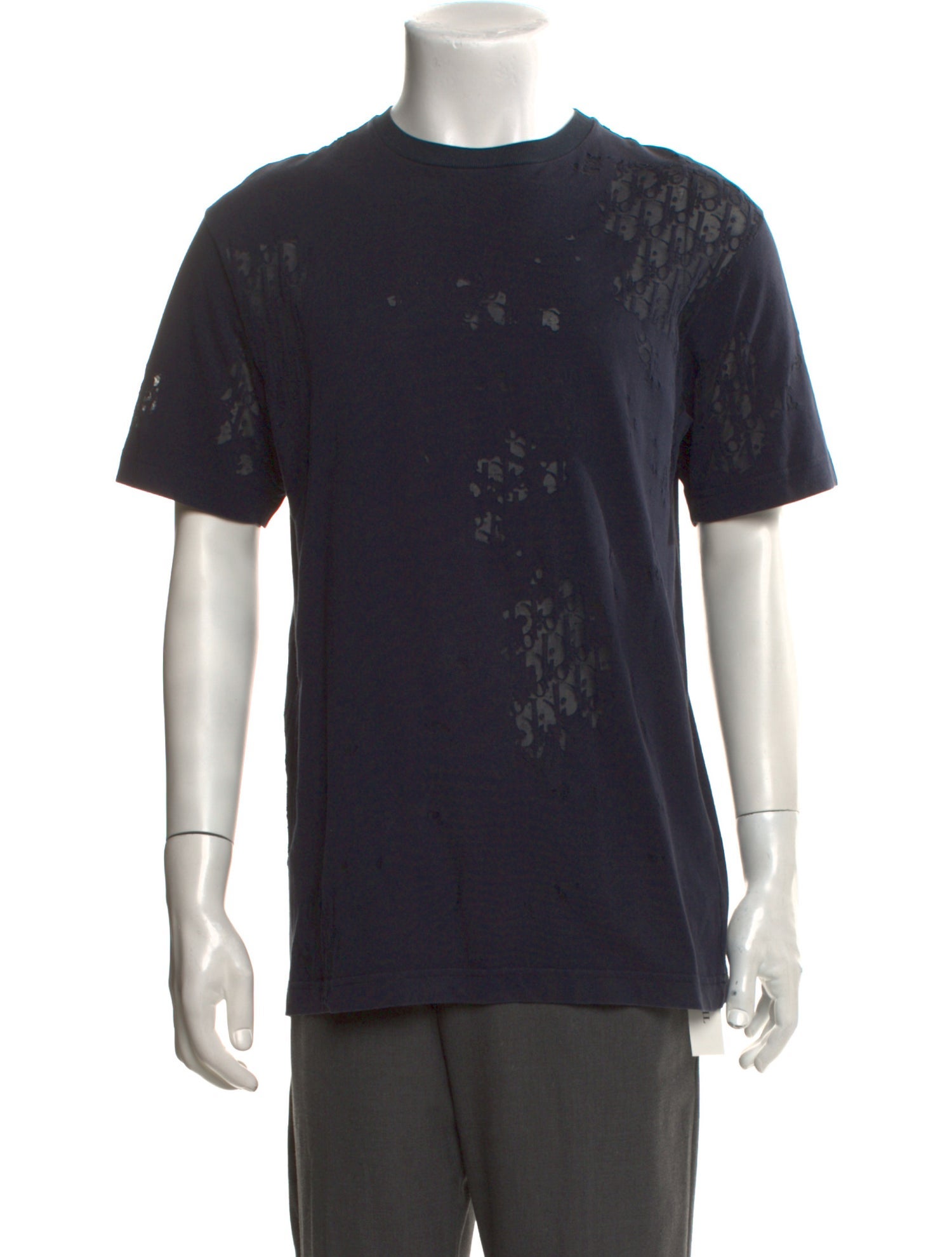 DIOR MEN Oblique Jacquard Burnout Oblique T-Shirt