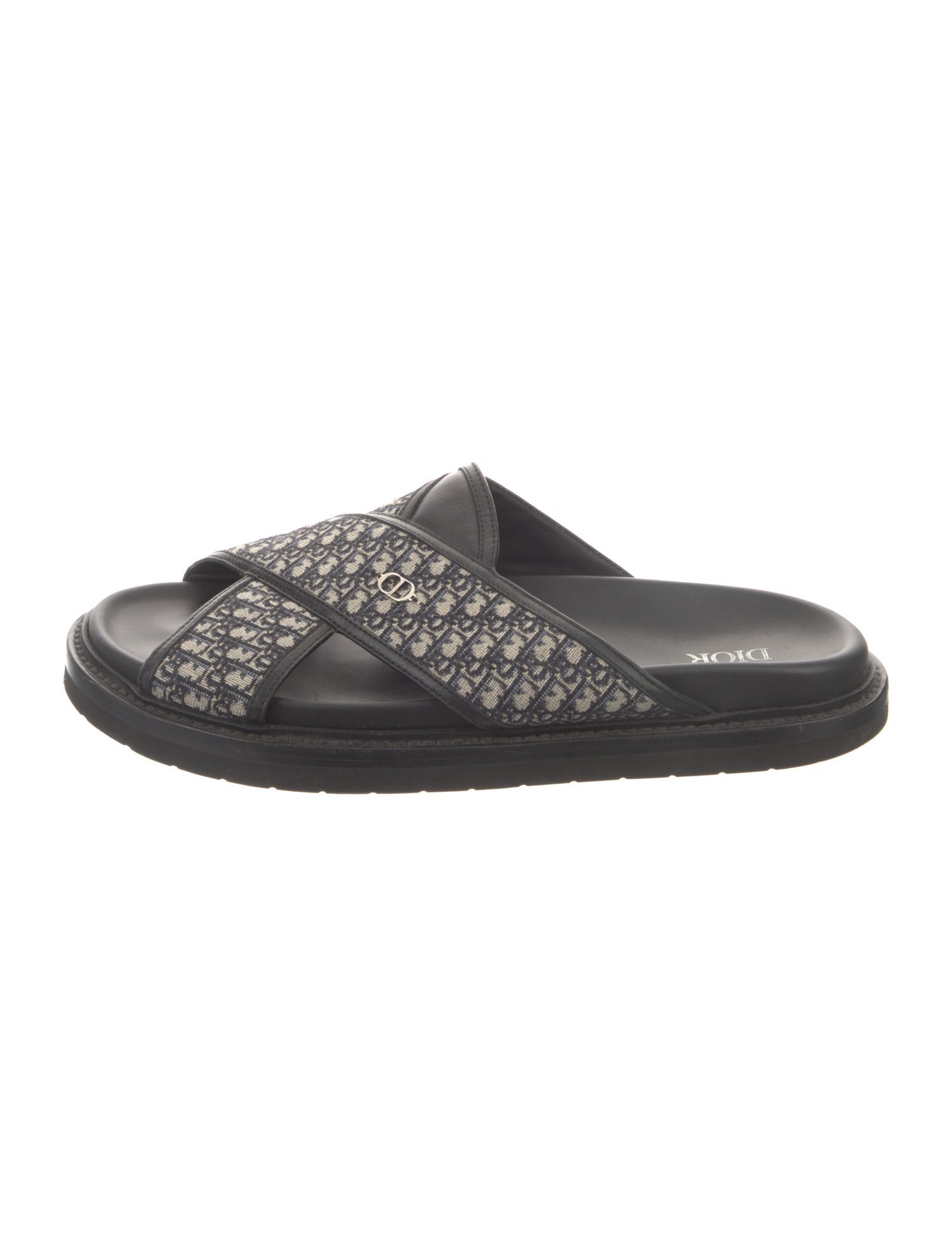DIOR MEN Oblique Jacquard Canvas Slides