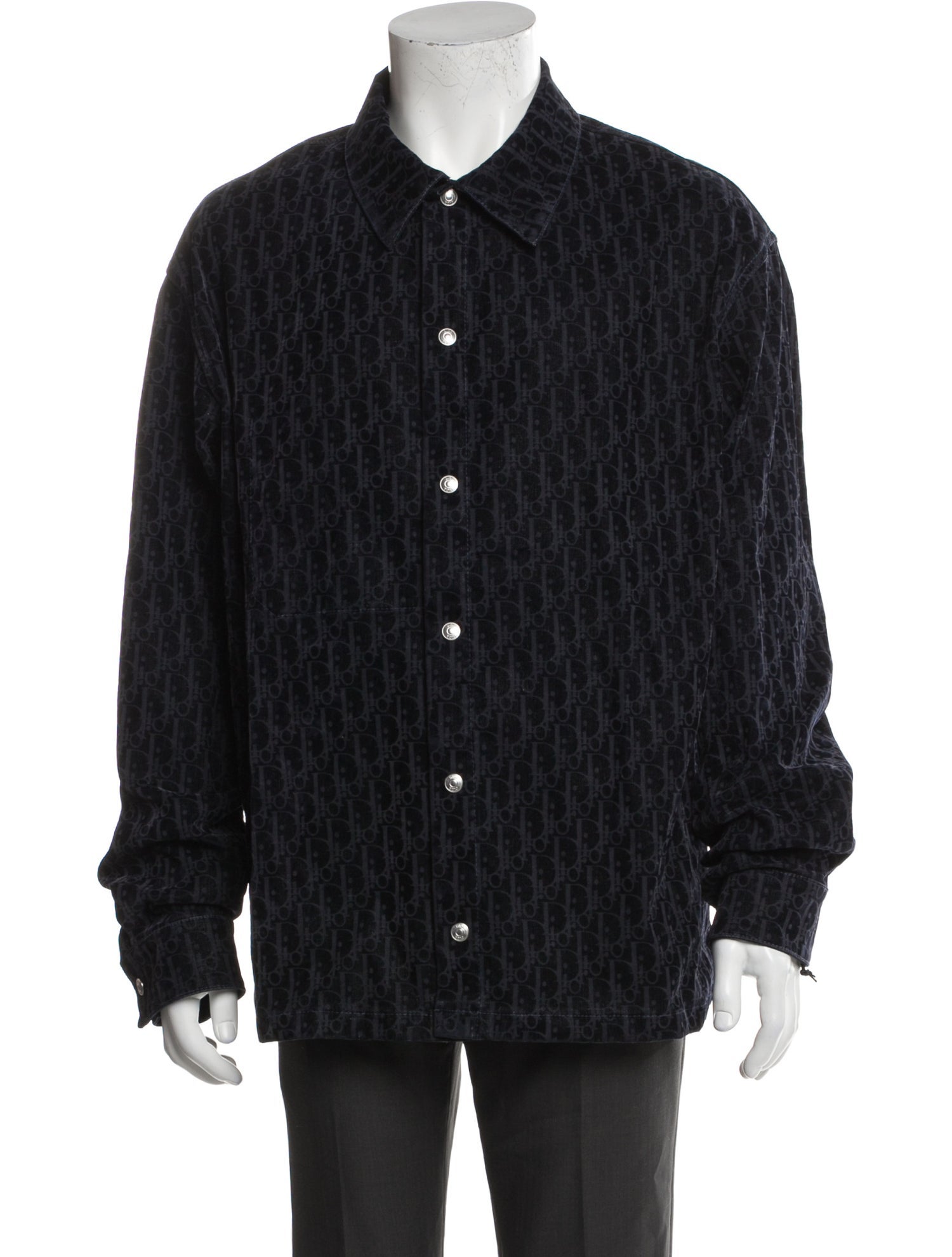 DIOR MEN Oblique Jacquard Flocked Shirt w/ Tags