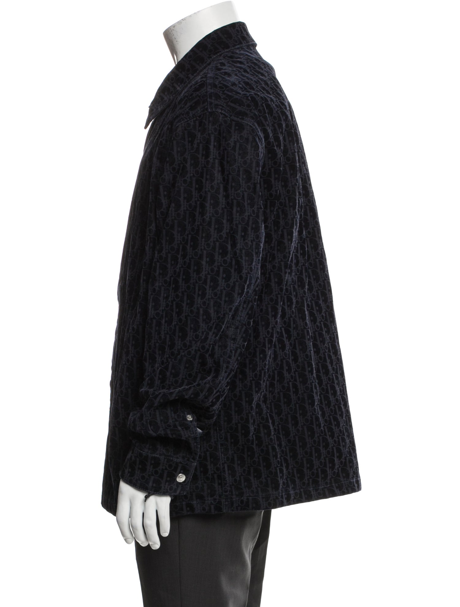 DIOR MEN Oblique Jacquard Flocked Shirt w/ Tags