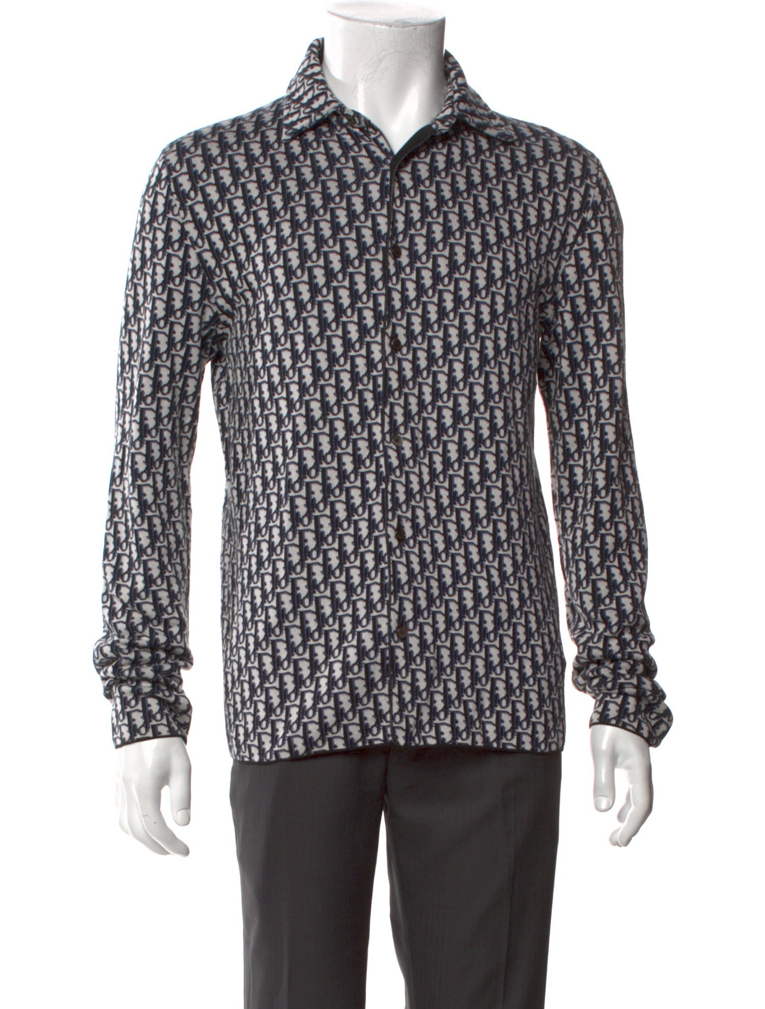 DIOR MEN Oblique Jacquard Long Sleeve Shirt