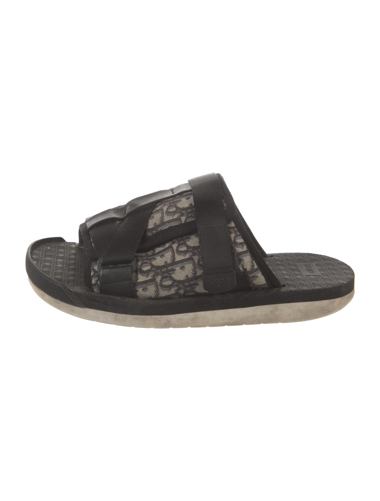 DIOR MEN Oblique Jacquard Canvas Slides