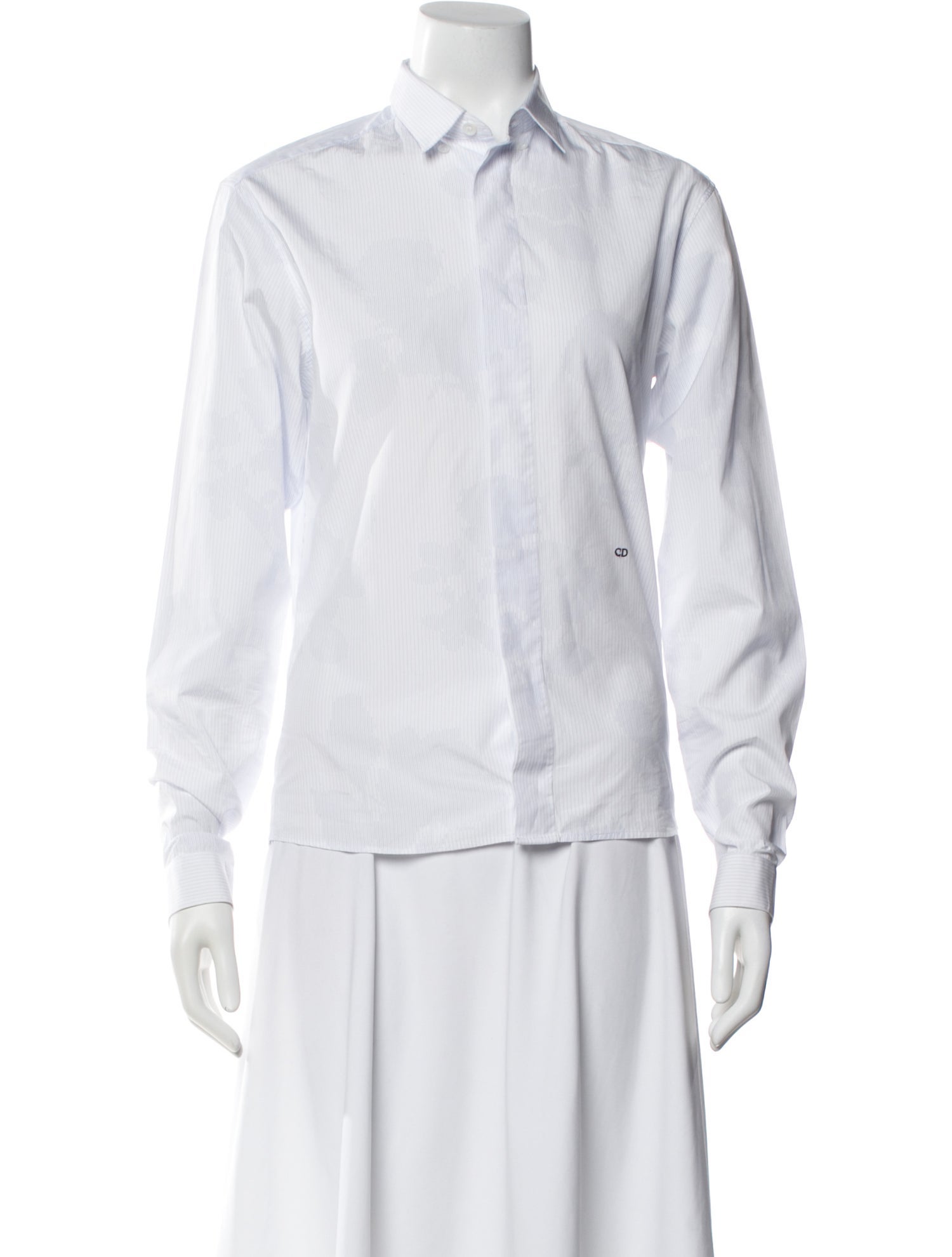 dior homme dress shirt Cannage Short-Sleeved Shirt Deep Blue Silk Blend