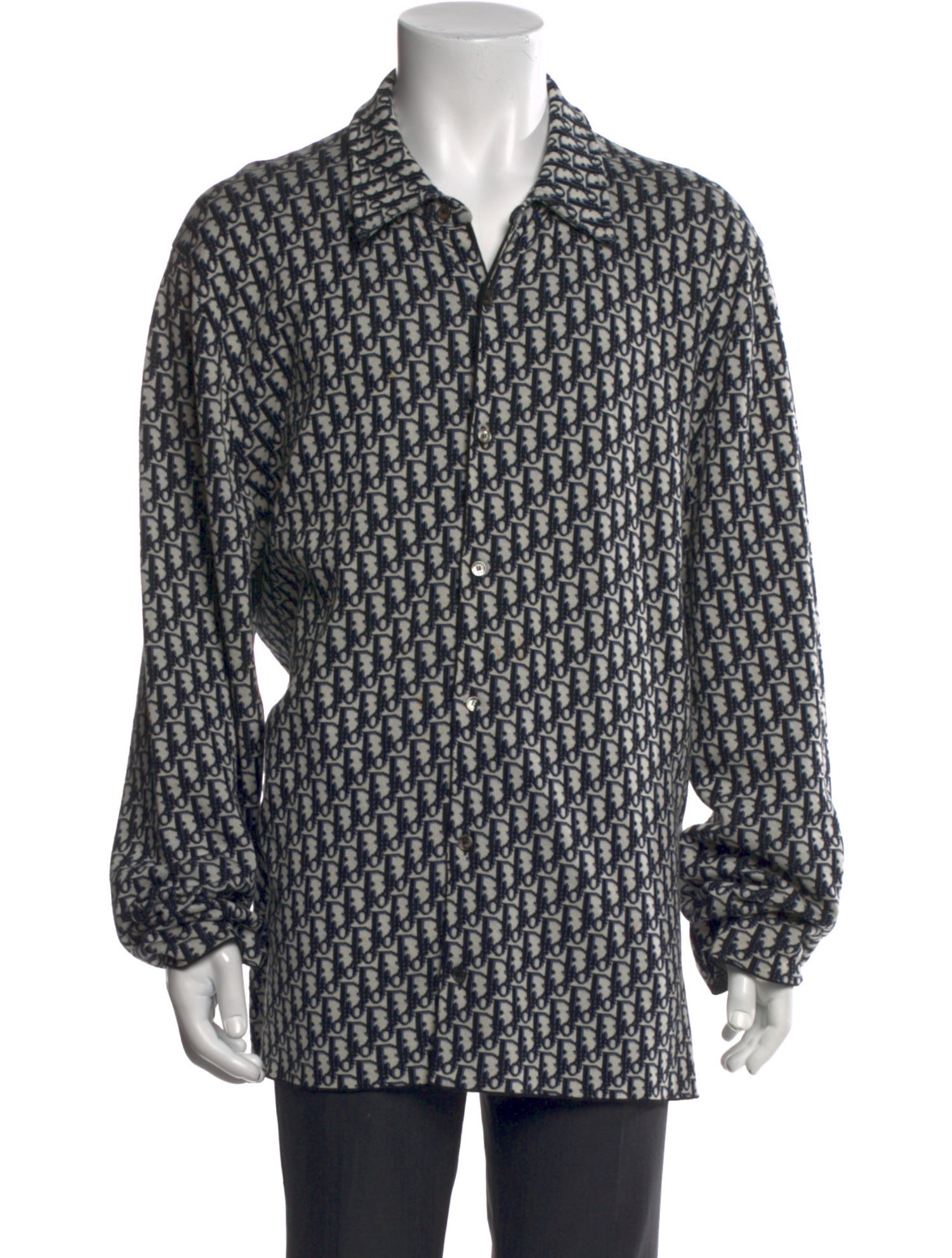 DIOR MEN Oblique Jacquard Long Sleeve Shirt