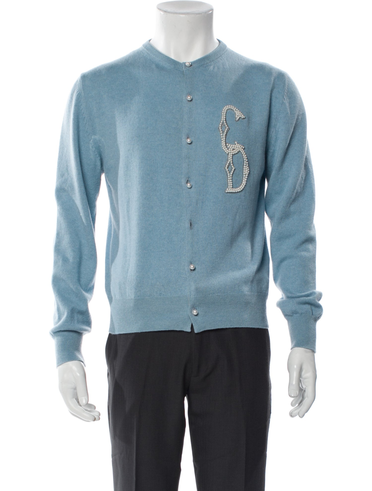 DIOR MEN 2023 Faux Pearl Accents Cardigan