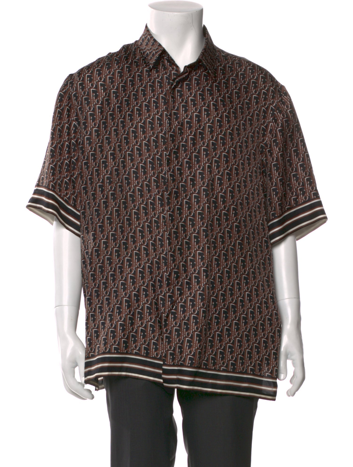 DIOR MEN Oblique Jacquard Silk Shirt