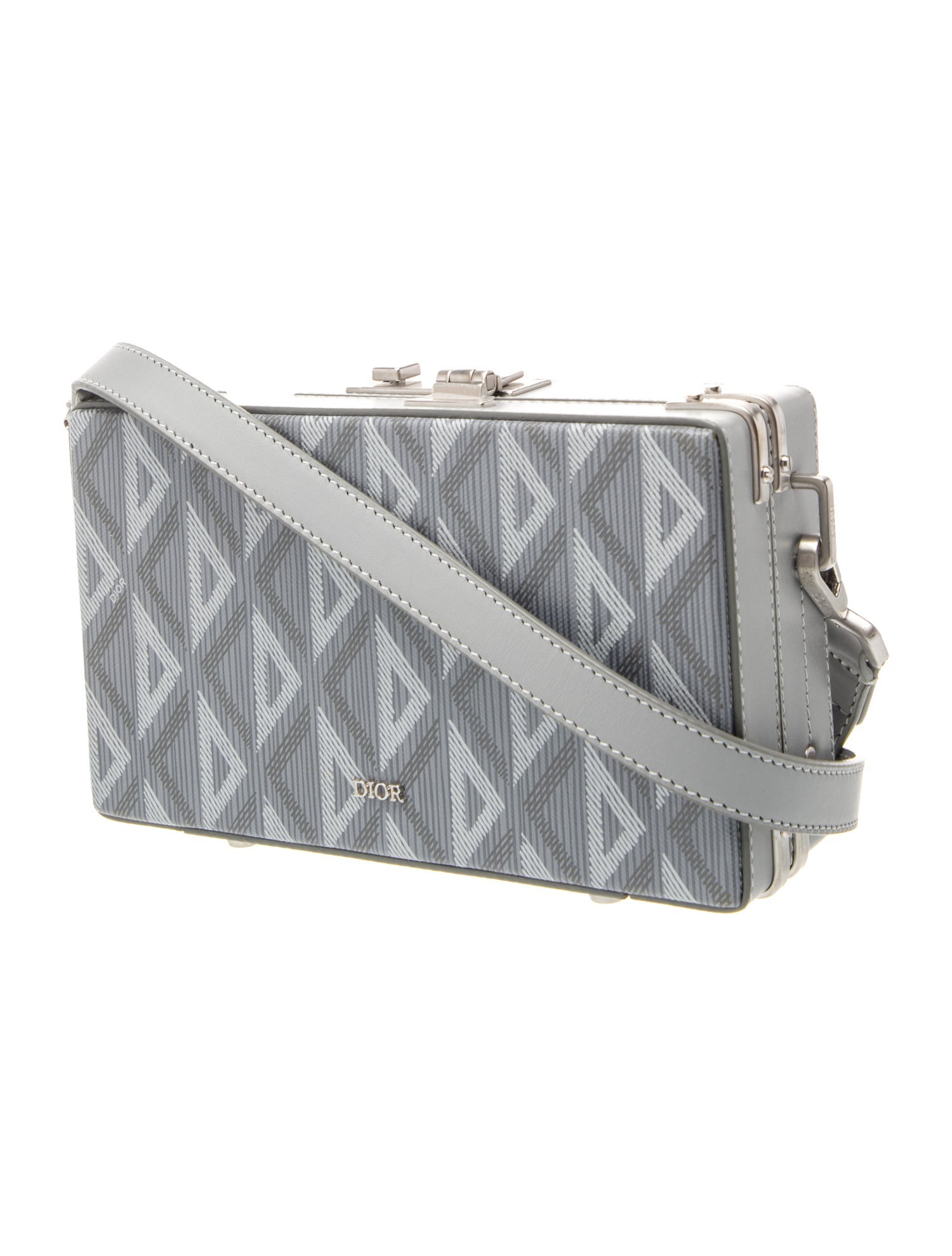 DIOR MEN CD Diamond Lock Mini Case Mini - Grey Messenger Bags