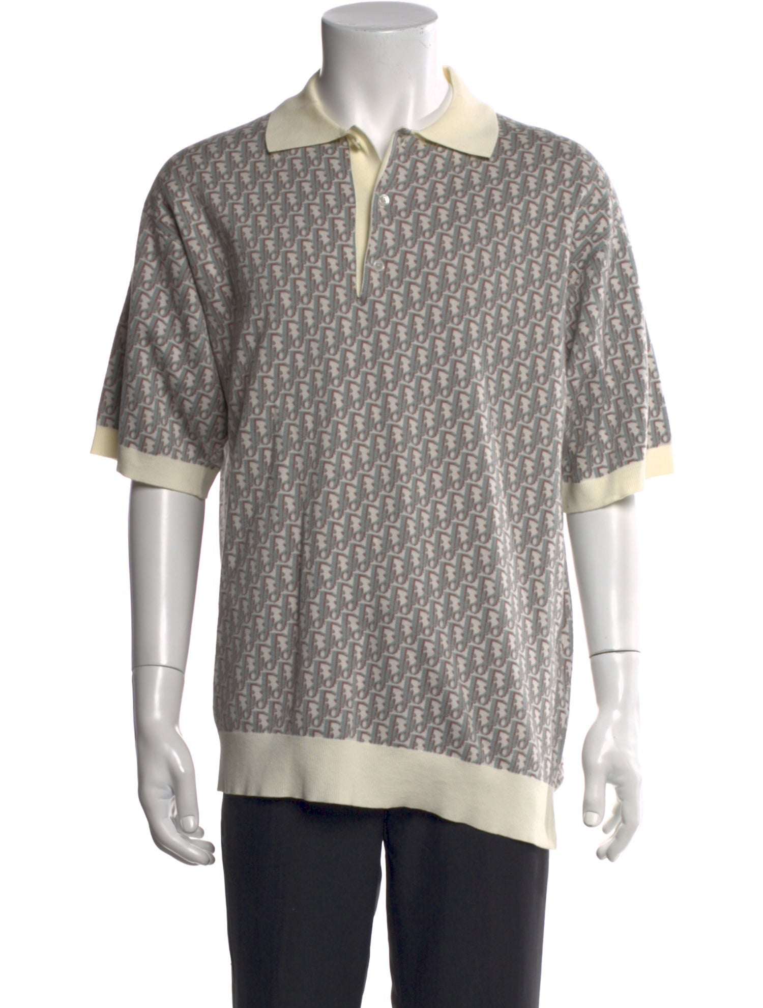 DIOR MEN 2022 Oblique Jacquard Polo Sweater