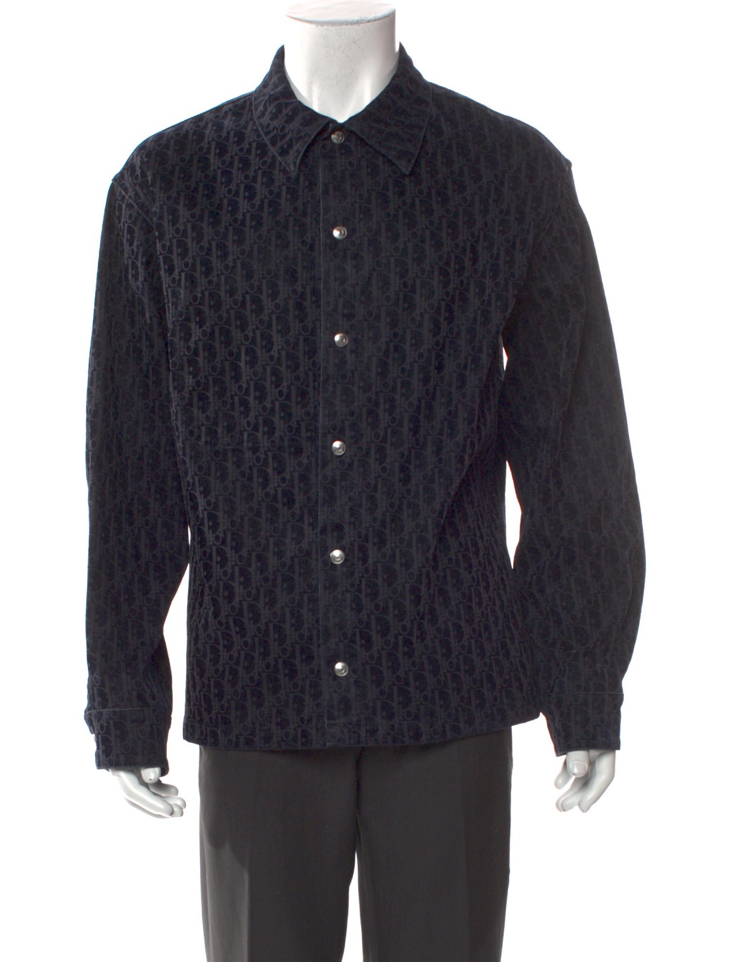 DIOR MEN Oblique Jacquard Long Sleeve Shirt