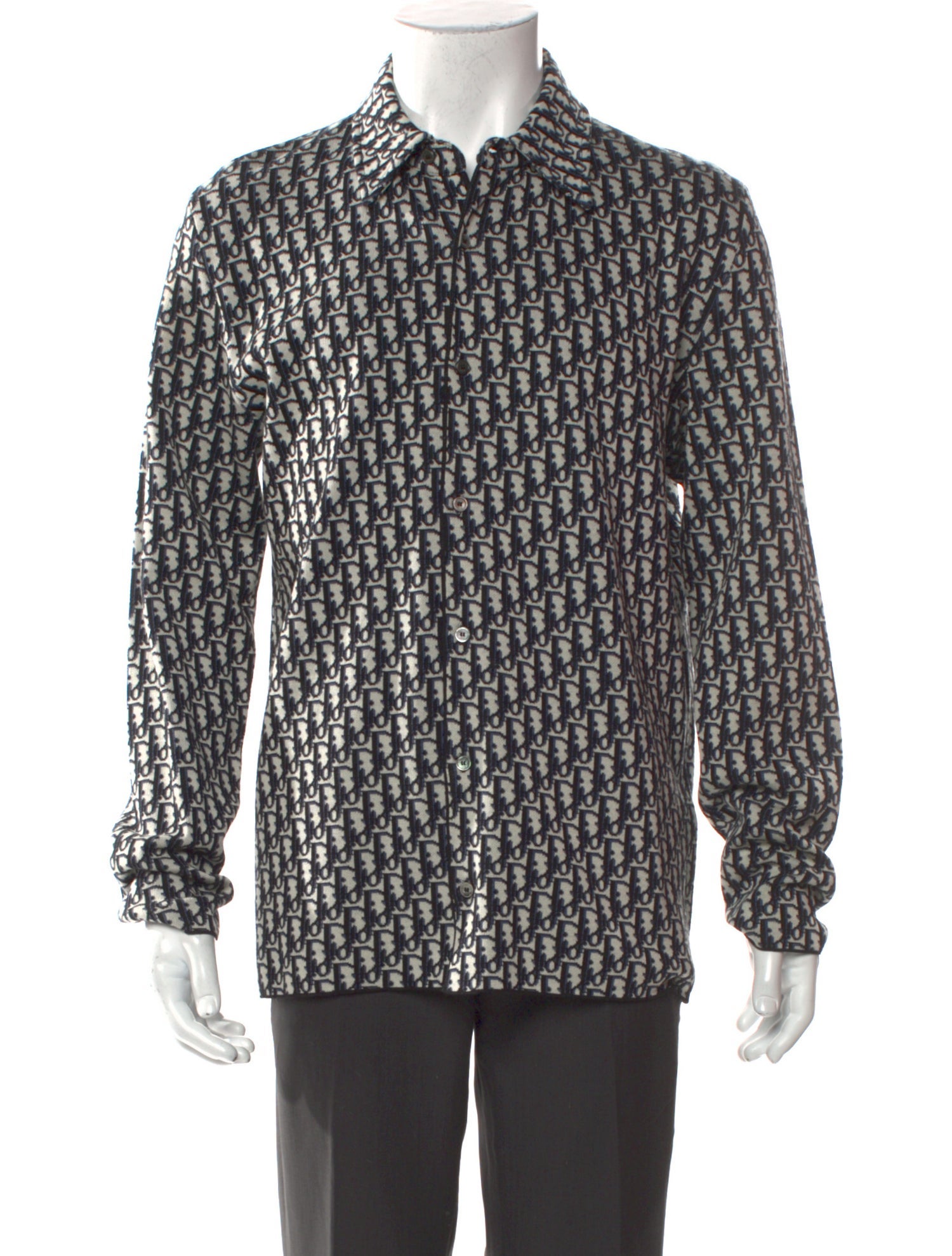 DIOR MEN Oblique Jacquard Long Sleeve Shirt