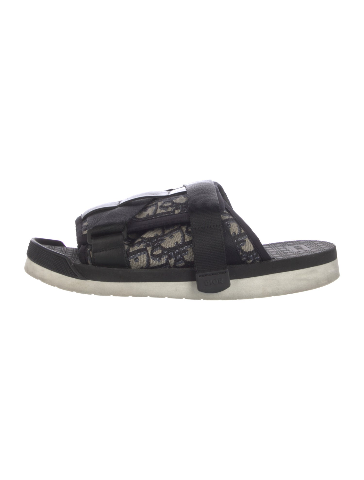DIOR MEN Oblique Jacquard Canvas Slides