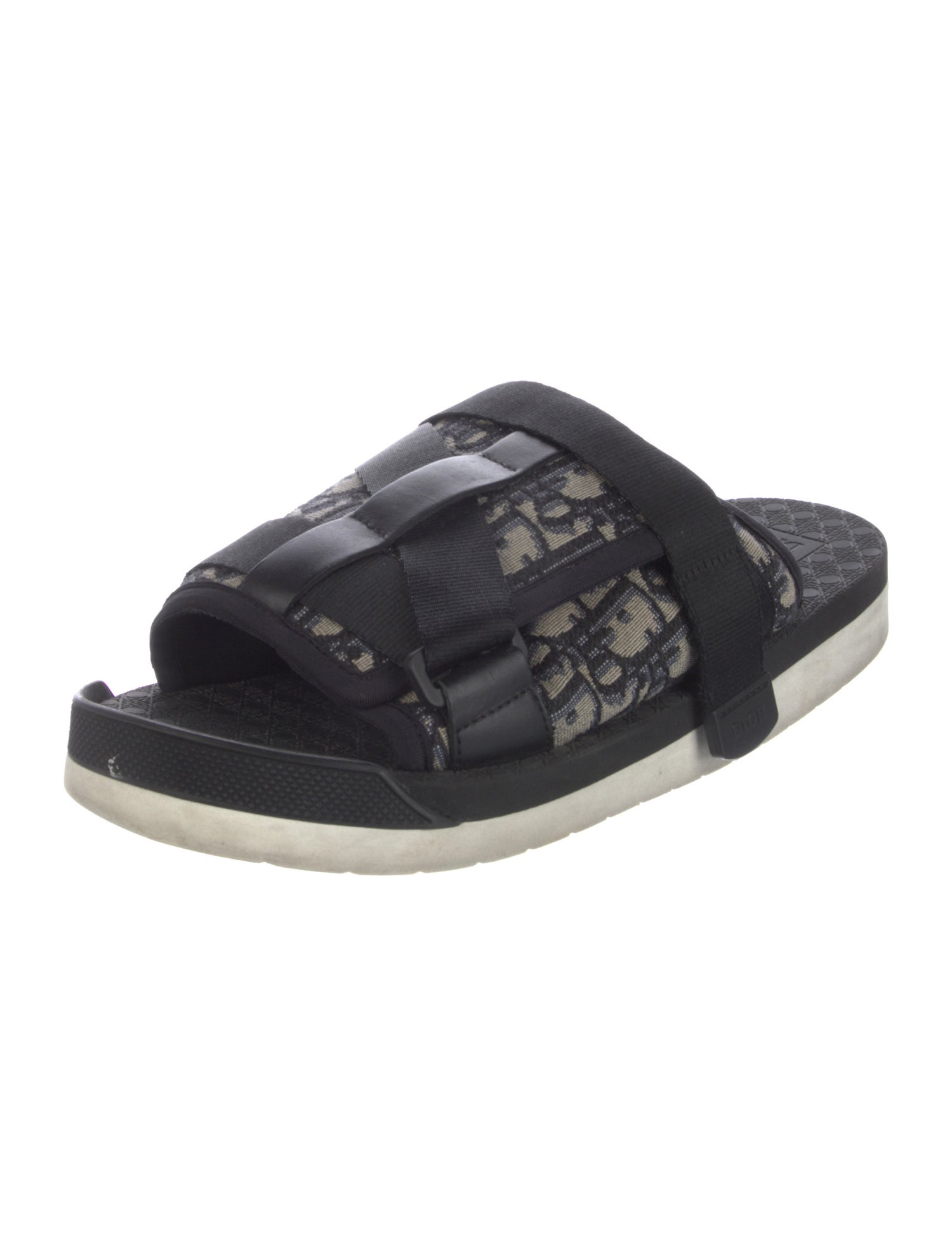 DIOR MEN Oblique Jacquard Canvas Slides