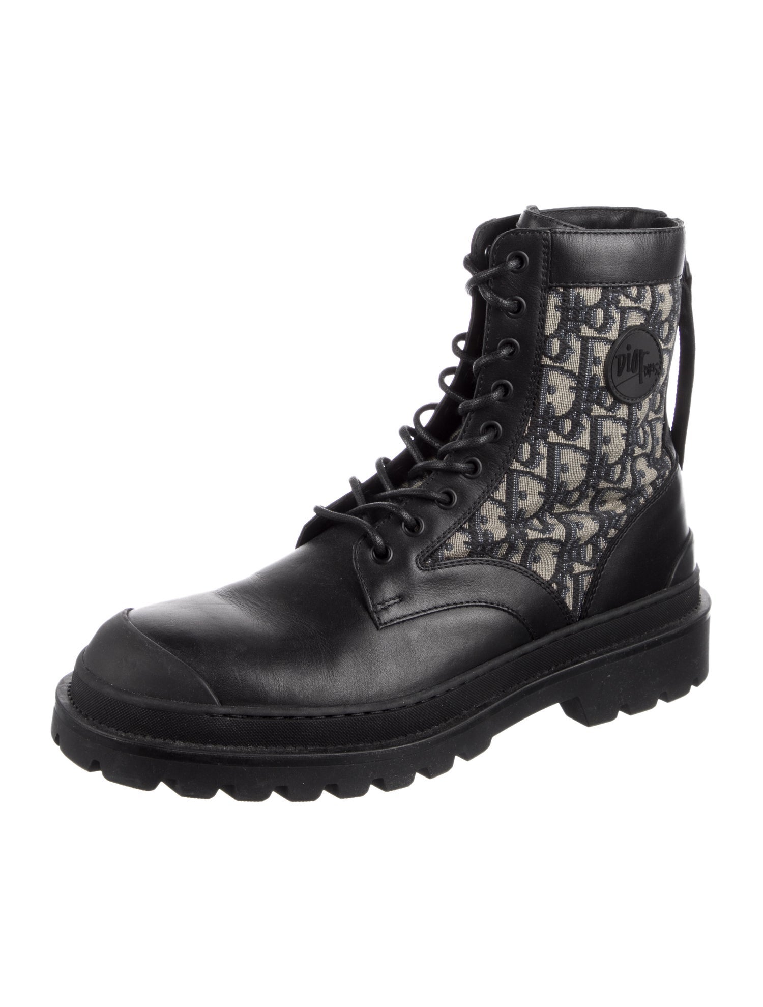 DIOR MEN Explorer Oblique Jacquard Combat Boots