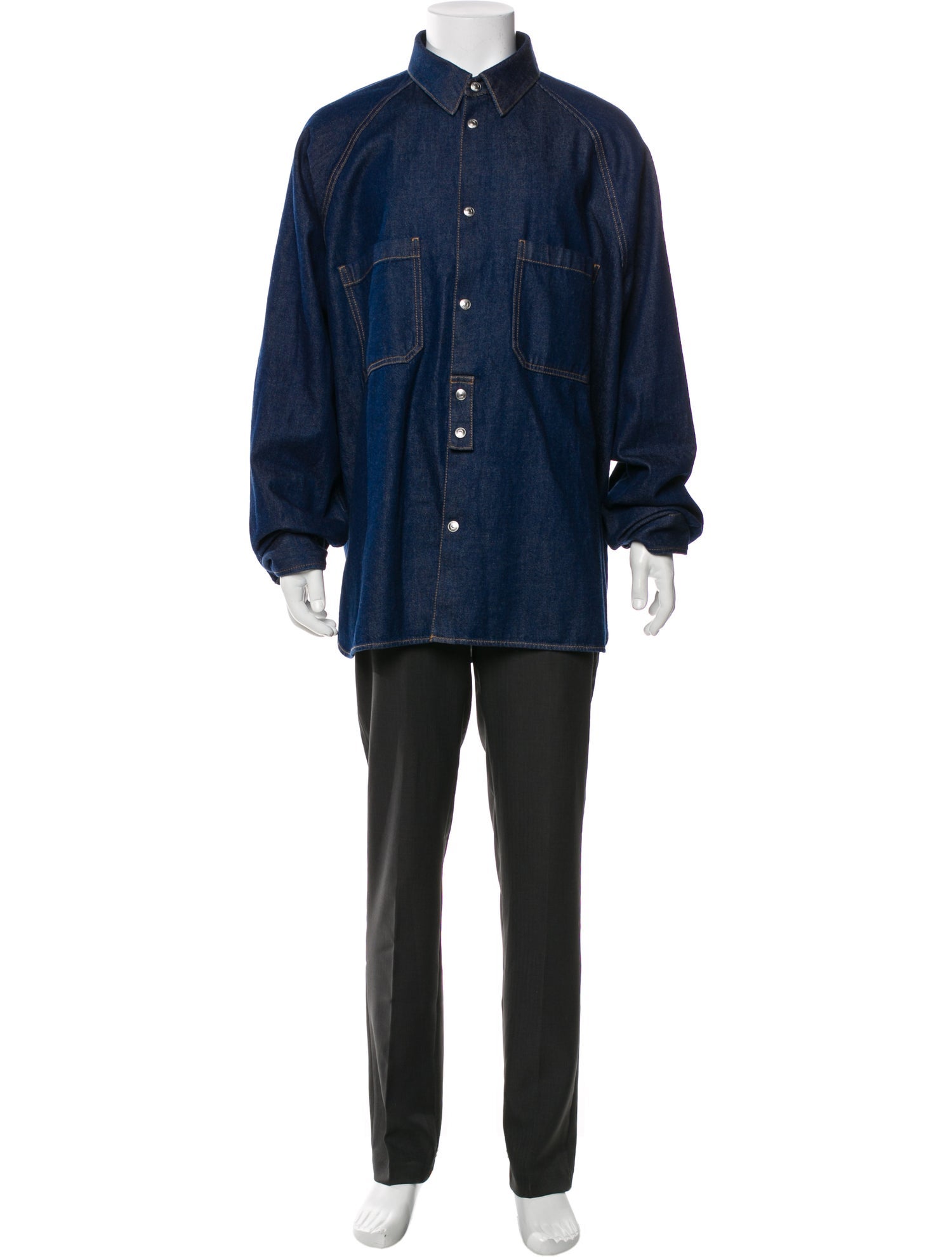 DIOR MEN Long Sleeve Denim Shirt