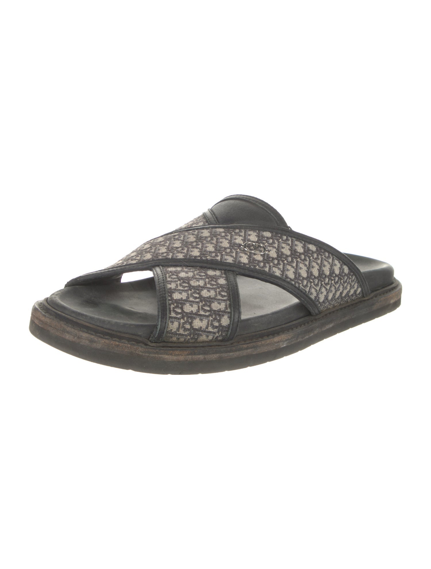 DIOR MEN Oblique Jacquard Canvas Slides