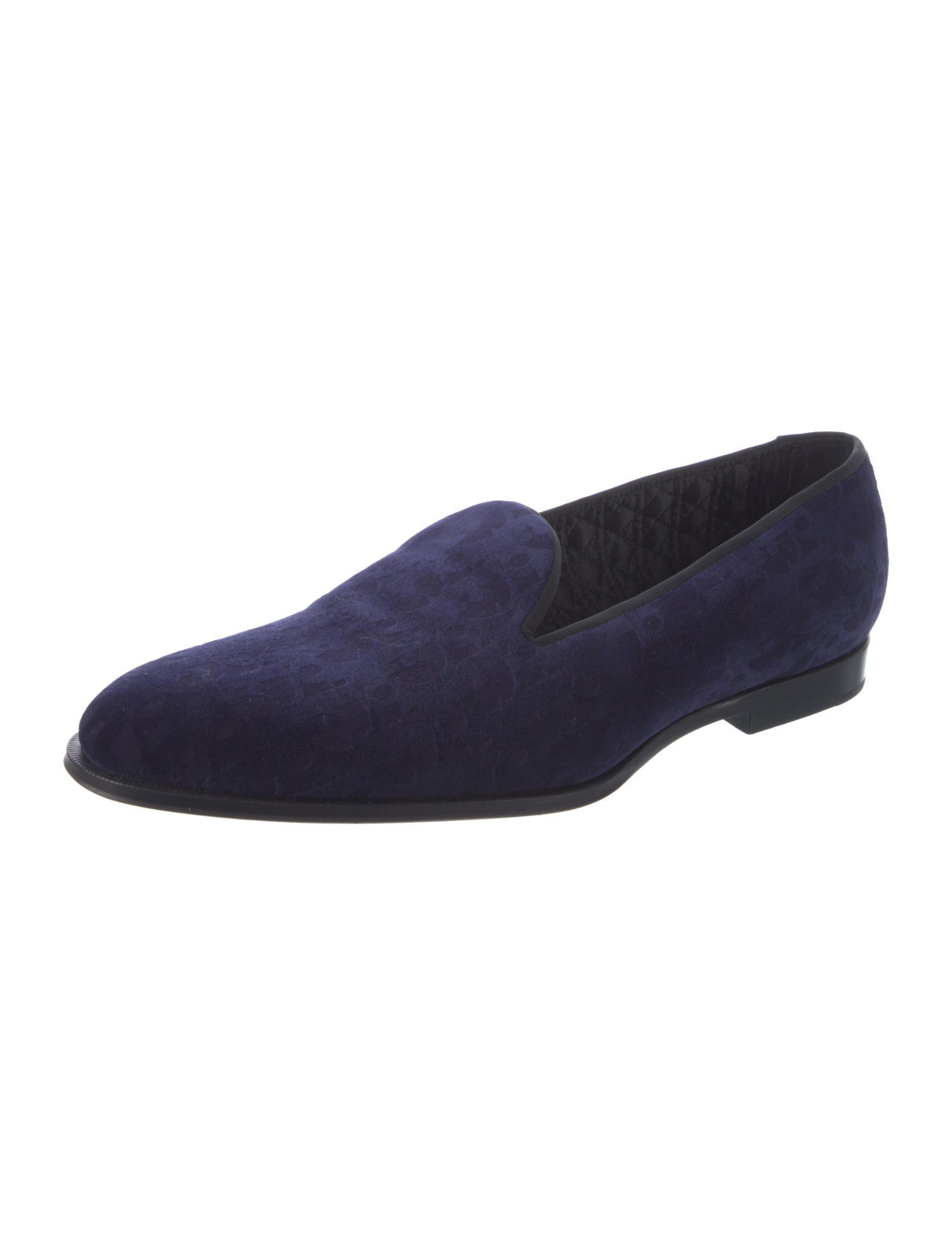 DIOR MEN Oblique Jacquard Velvet Loafers