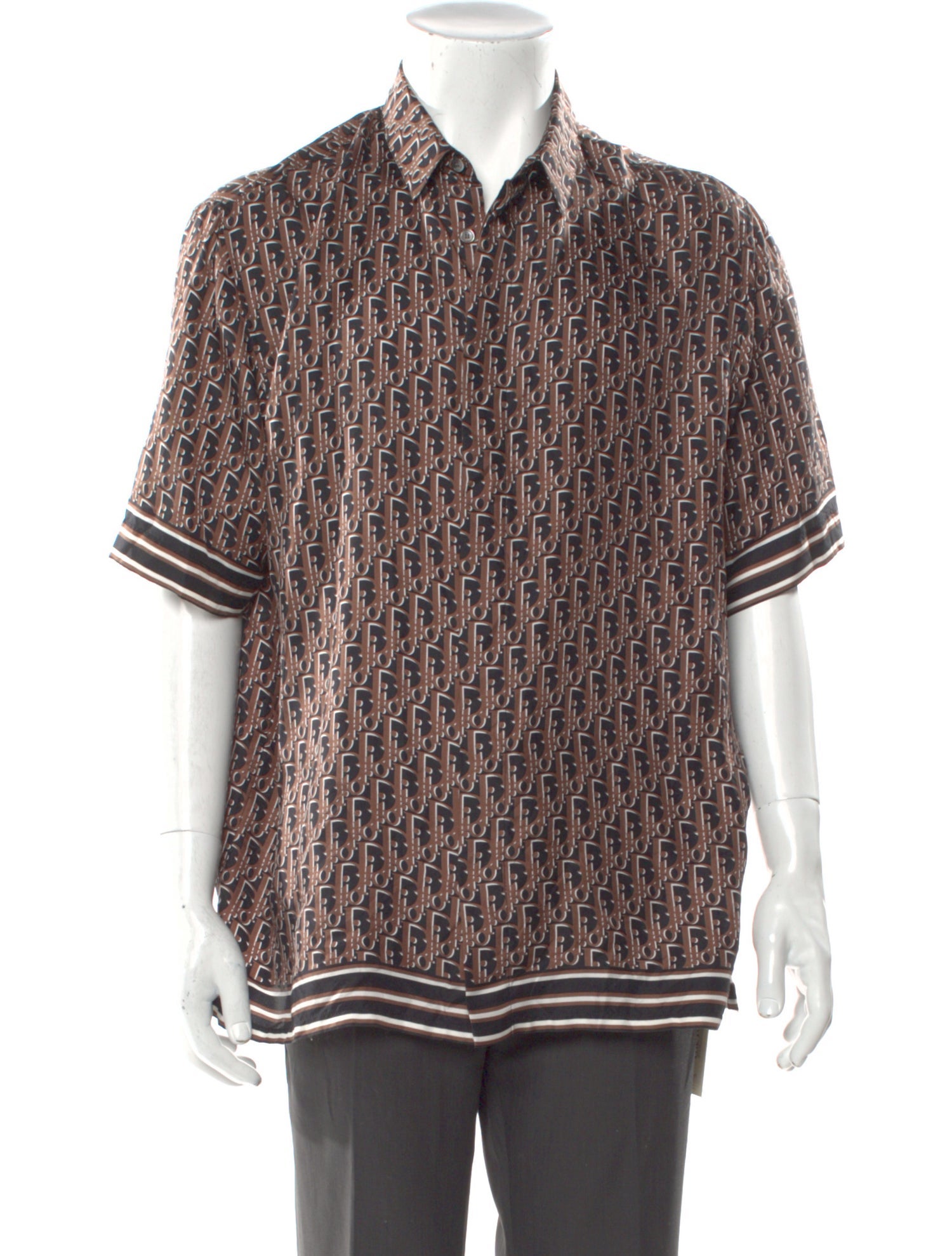DIOR MEN Oblique Jacquard Silk Shirt