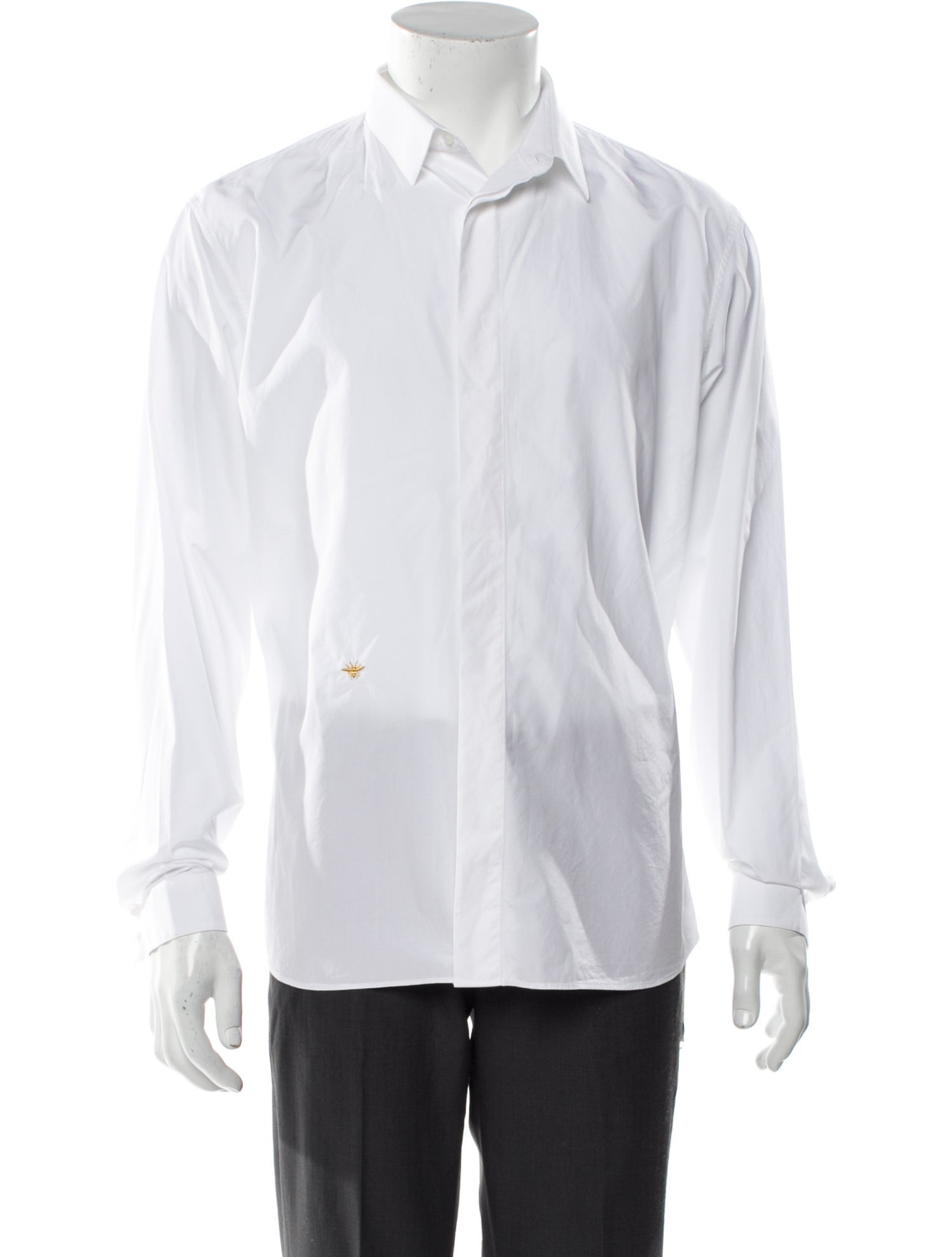 DIOR MEN Bee Accent Long Sleeve Dress Shirt