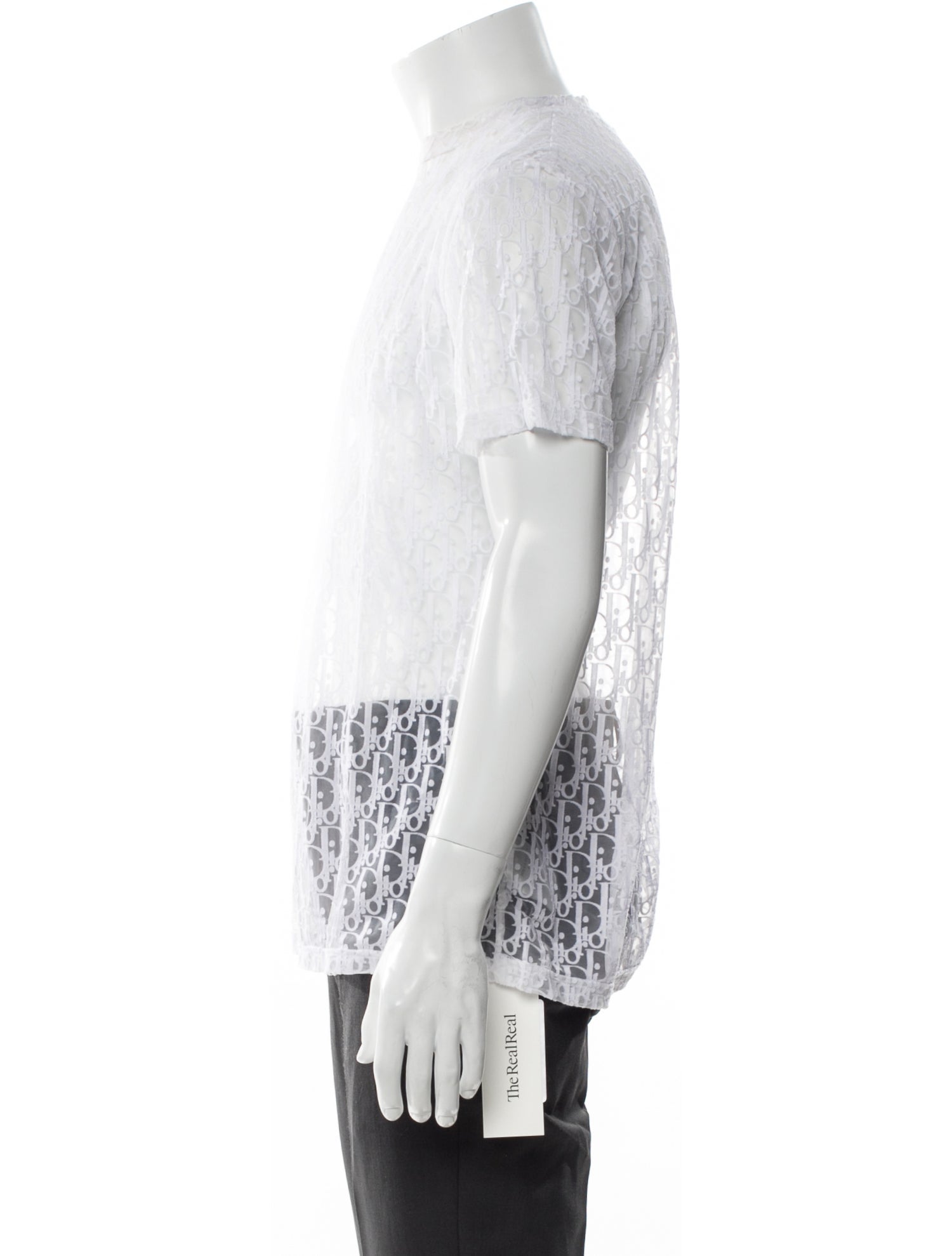 DIOR MEN Oblique Jacquard Scoop Neck T-Shirt