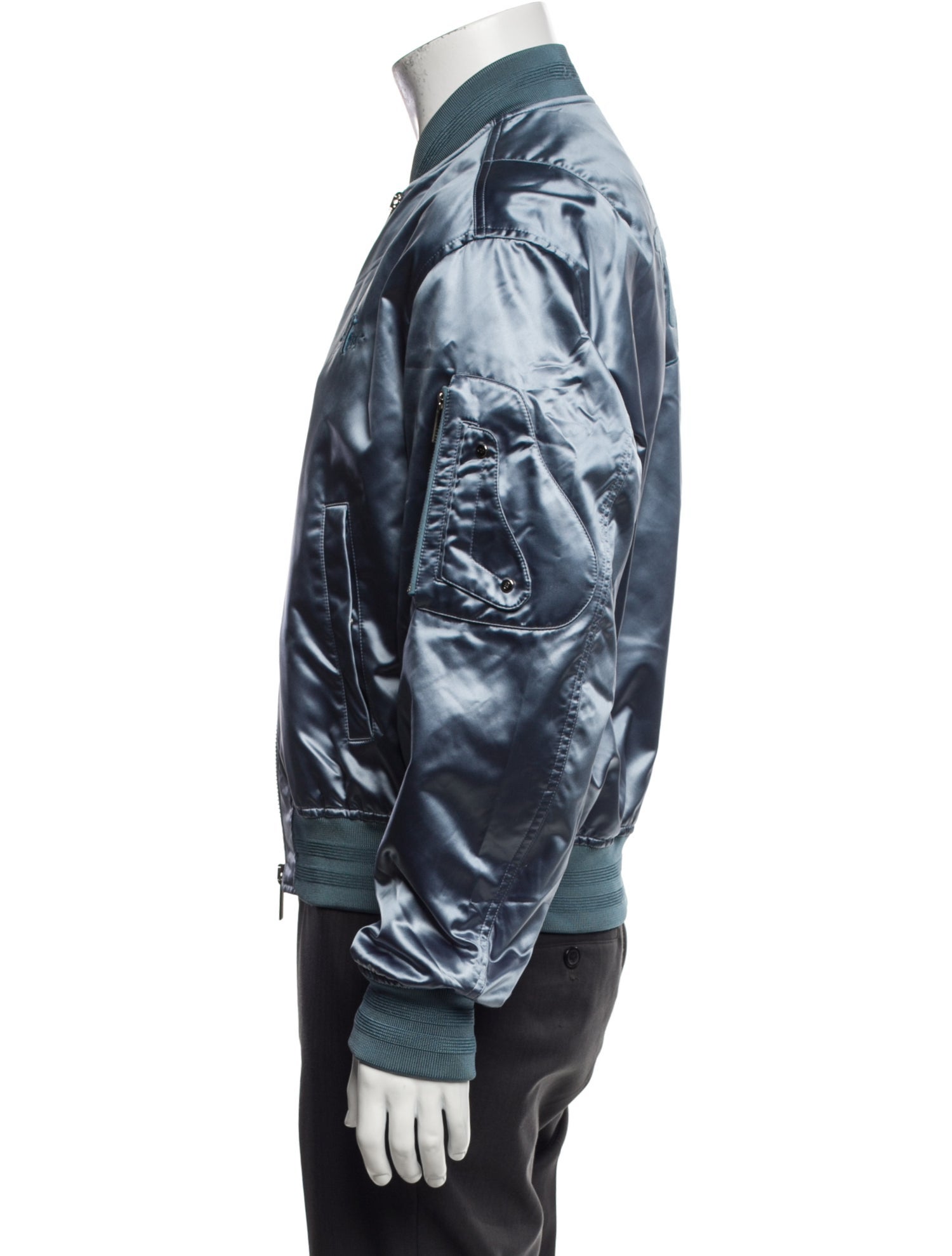 DIOR x Shawn Stussy 2019 Signature Logo Bomber Jacket - Blue