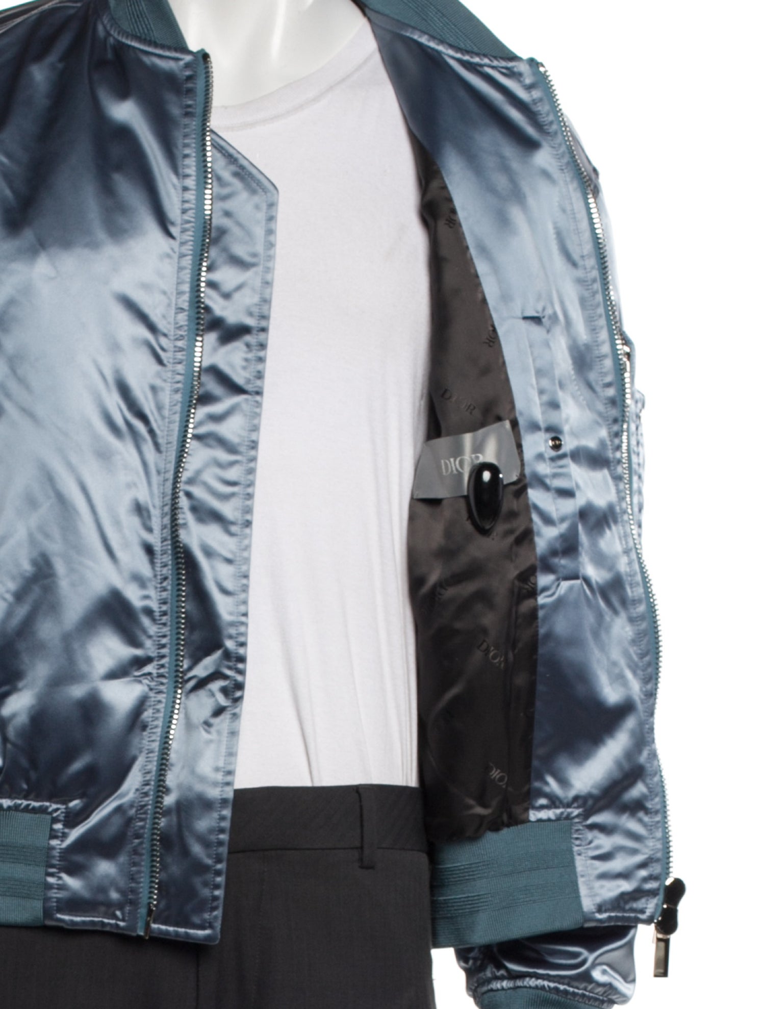 DIOR x Shawn Stussy 2019 Signature Logo Bomber Jacket - Blue