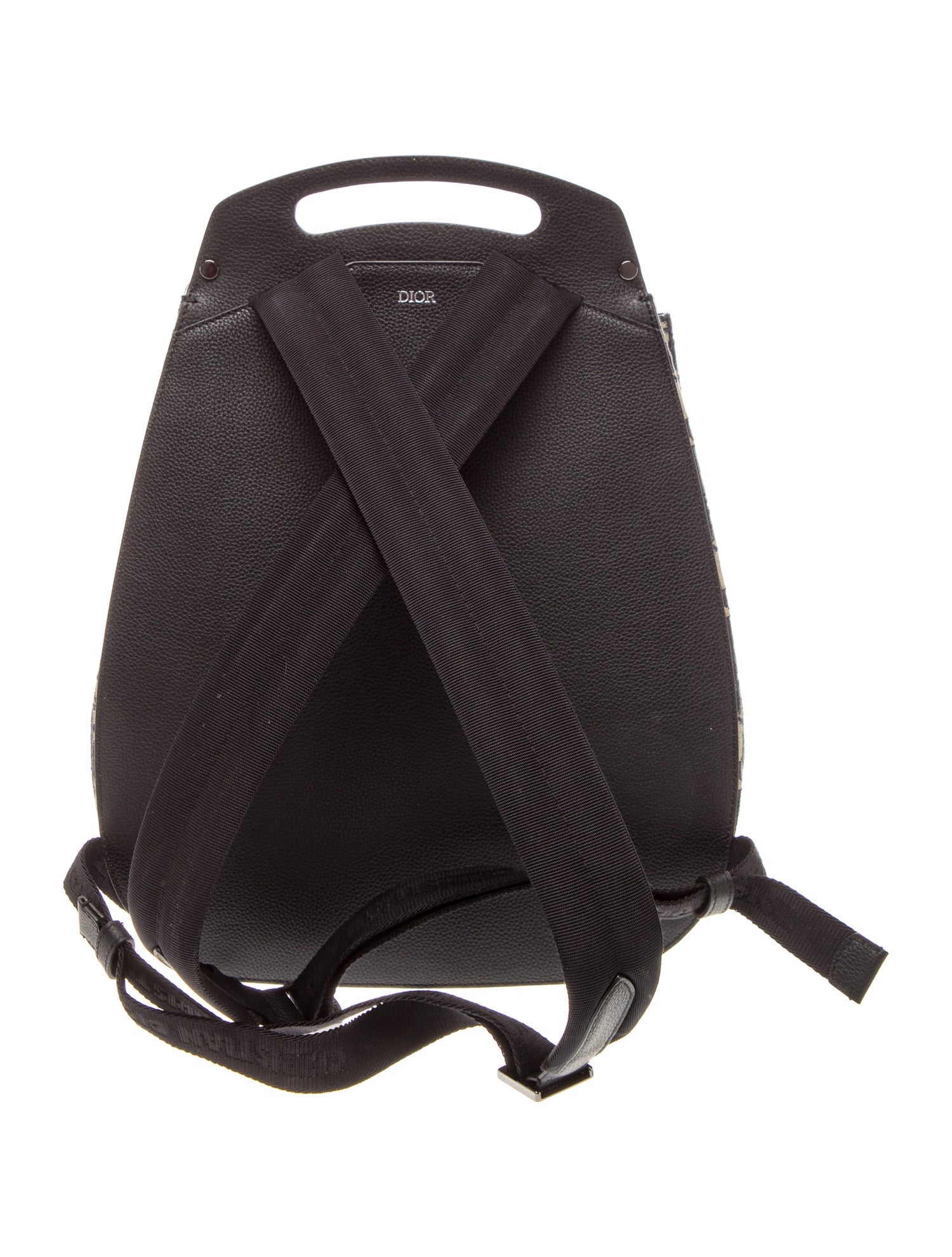 DIOR MEN Oblique Jacquard Saddle Backpack Mini - Blue Backpacks