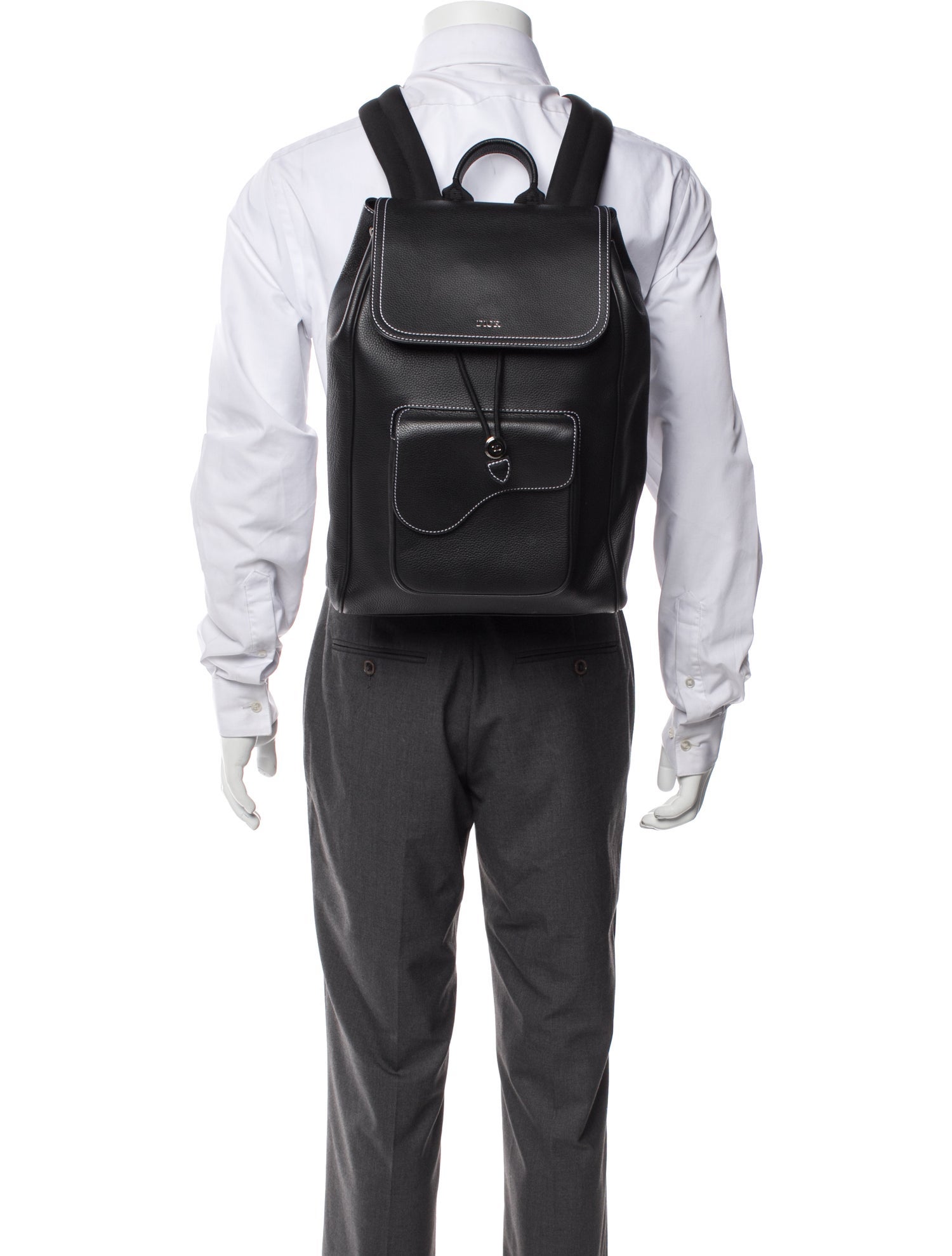 DIOR MEN Signature Drawstring Saddle 2023 - Black Backpacks, Bags