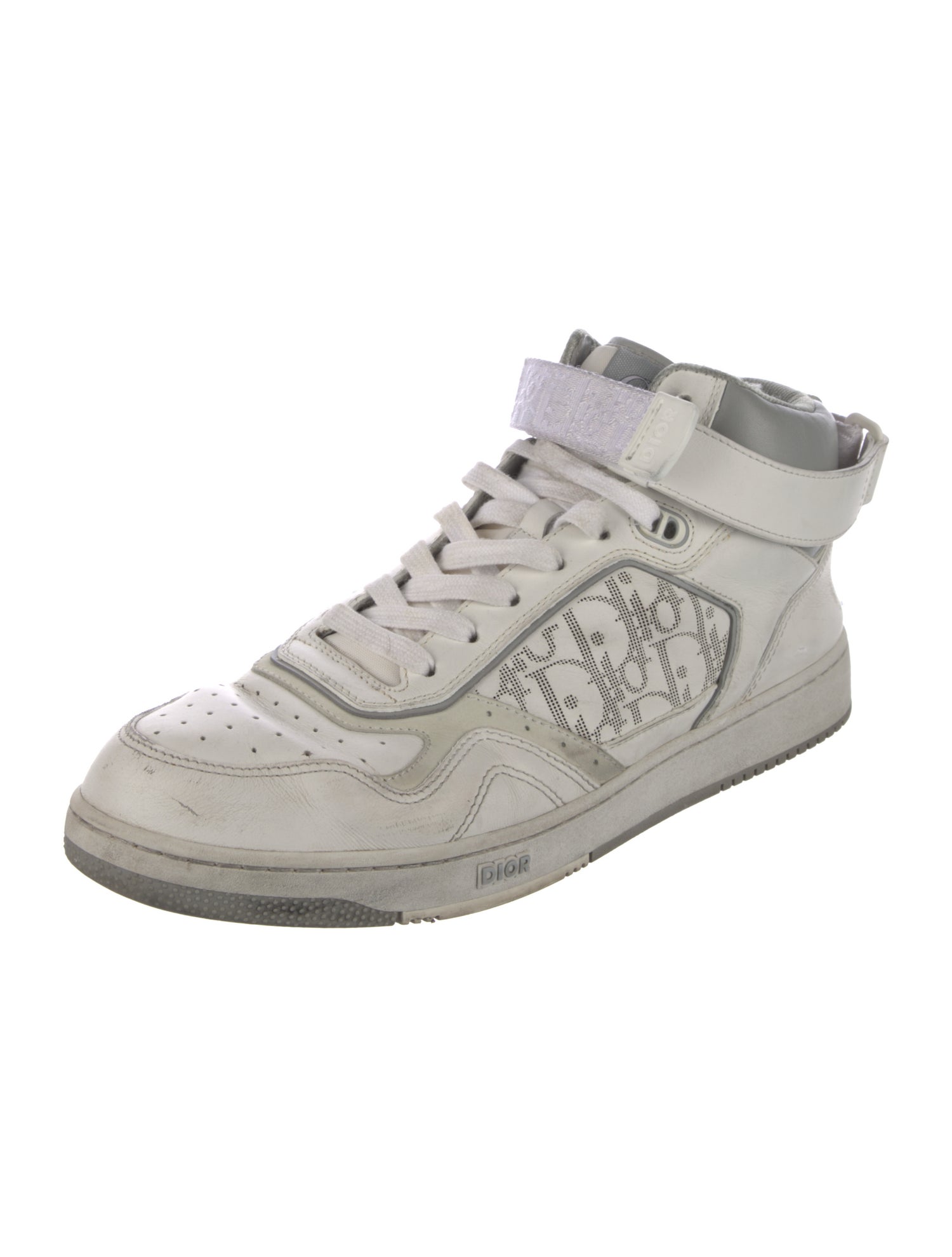 DIOR MEN Oblique Jacquard Leather Sneakers