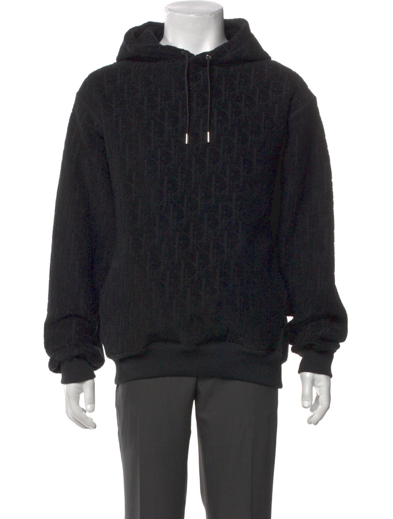 DIOR MEN 2021 Oblique Jacquard Hoodie - Black Sweatshirts