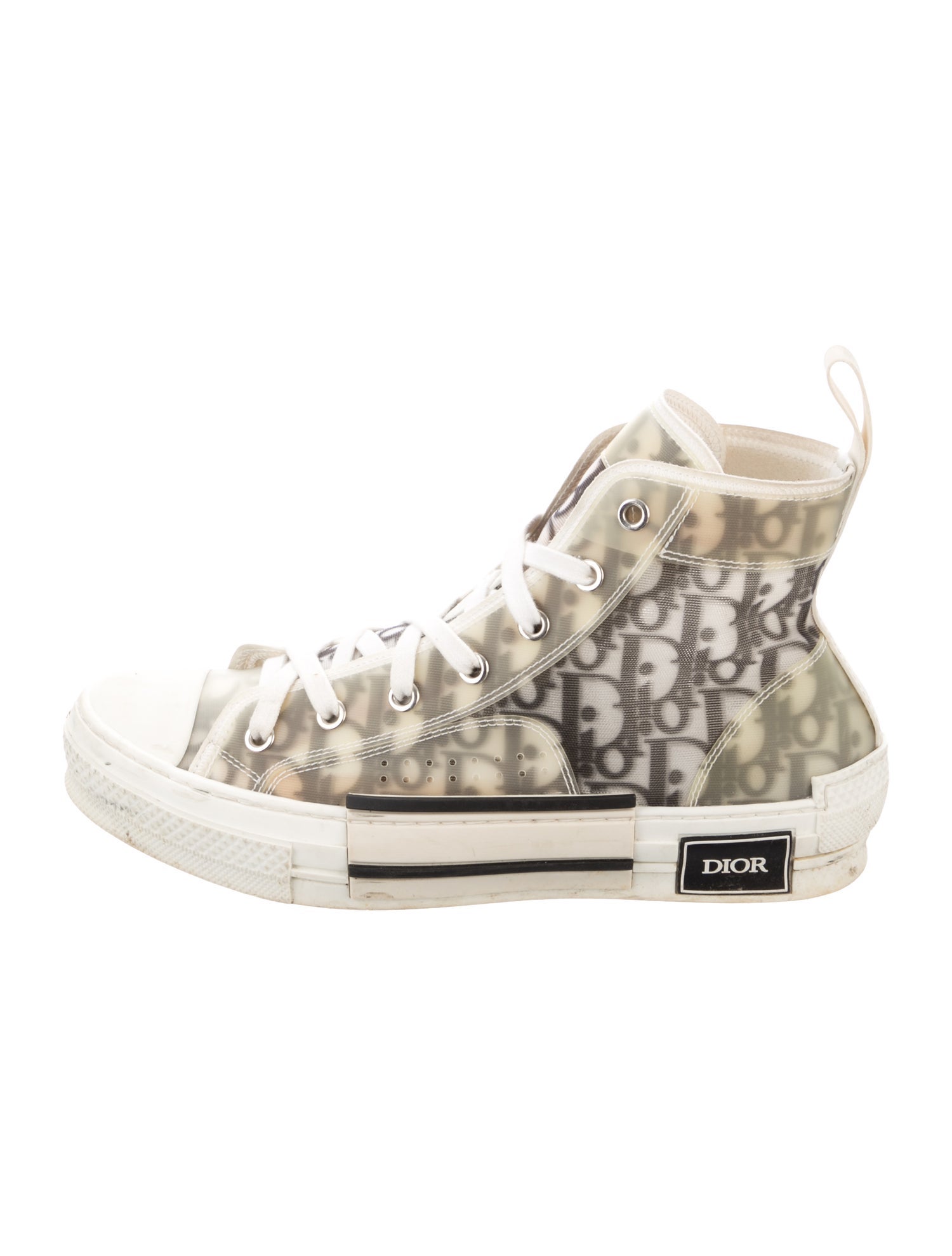 DIOR MEN B23 'Dior Oblique Transparent - White Black' Sneakers