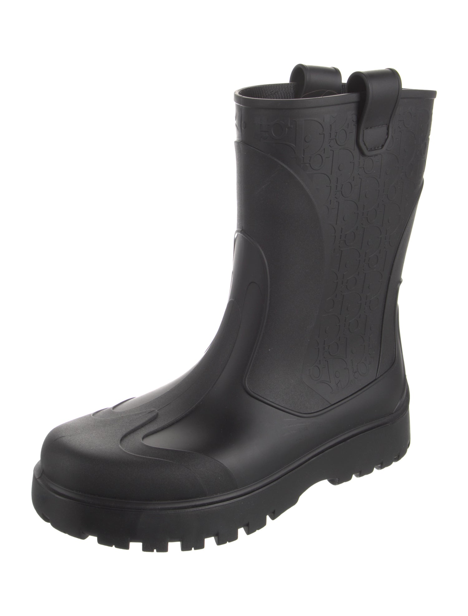 DIOR MEN Oblique Jacquard Rubber Rain Boots