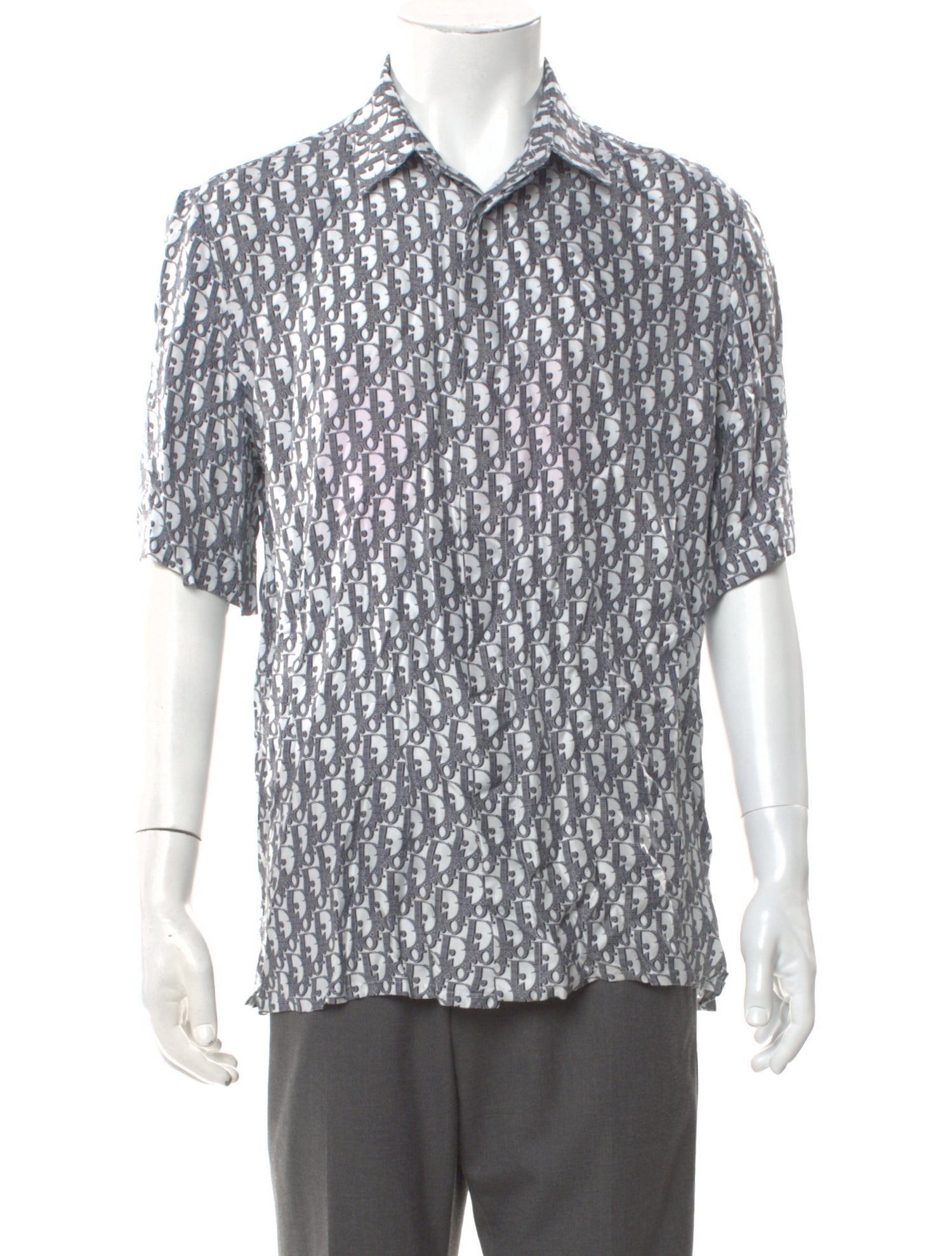 DIOR MEN Oblique Jacquard Silk Shirt