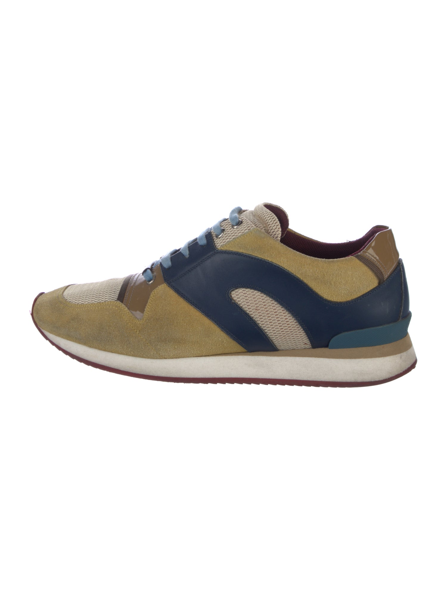 DIOR MEN Suede Colorblock Pattern Sneakers