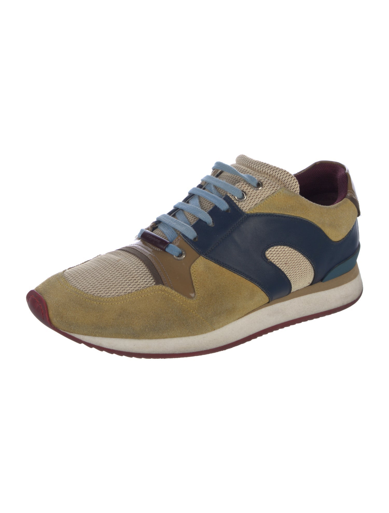 DIOR MEN Suede Colorblock Pattern Sneakers
