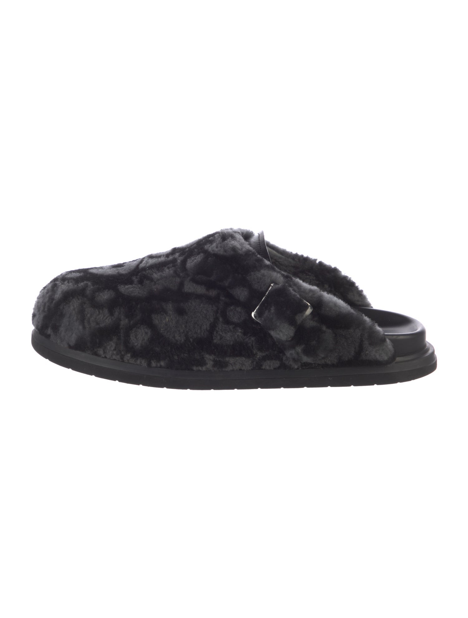 DIOR MEN Oblique Jacquard Shearling Slippers