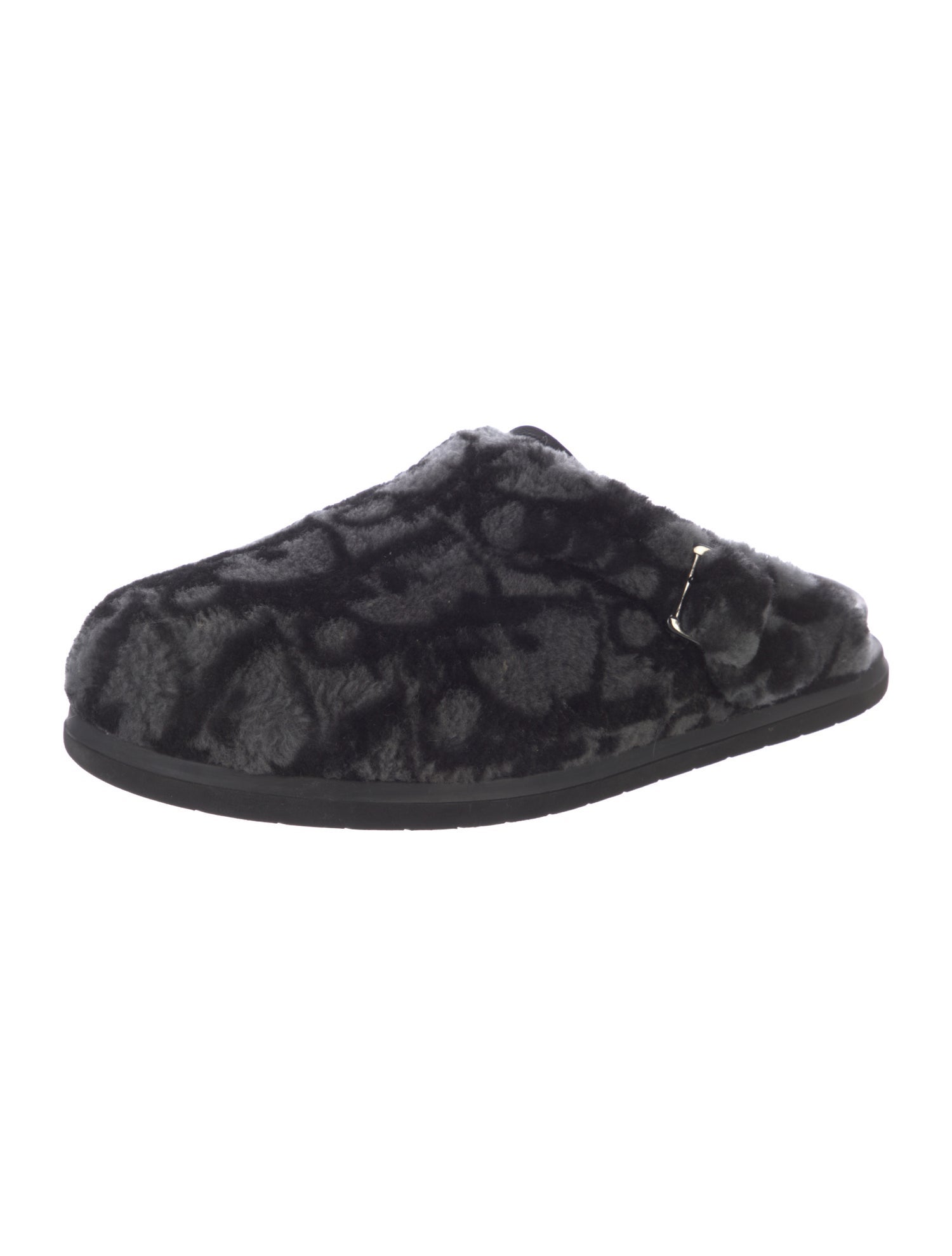 DIOR MEN Oblique Jacquard Shearling Slippers