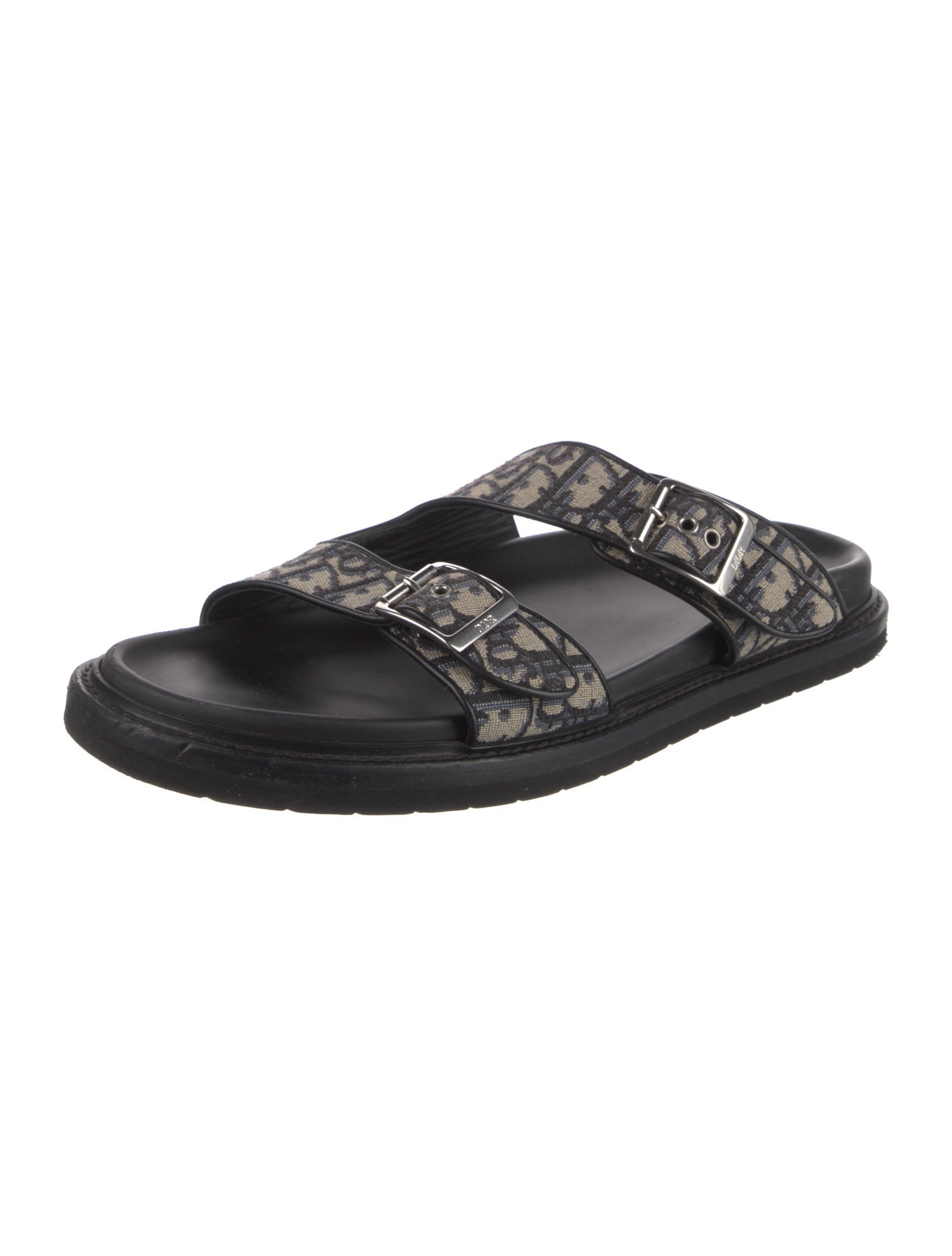 DIOR MEN Oblique Jacquard Canvas Slides