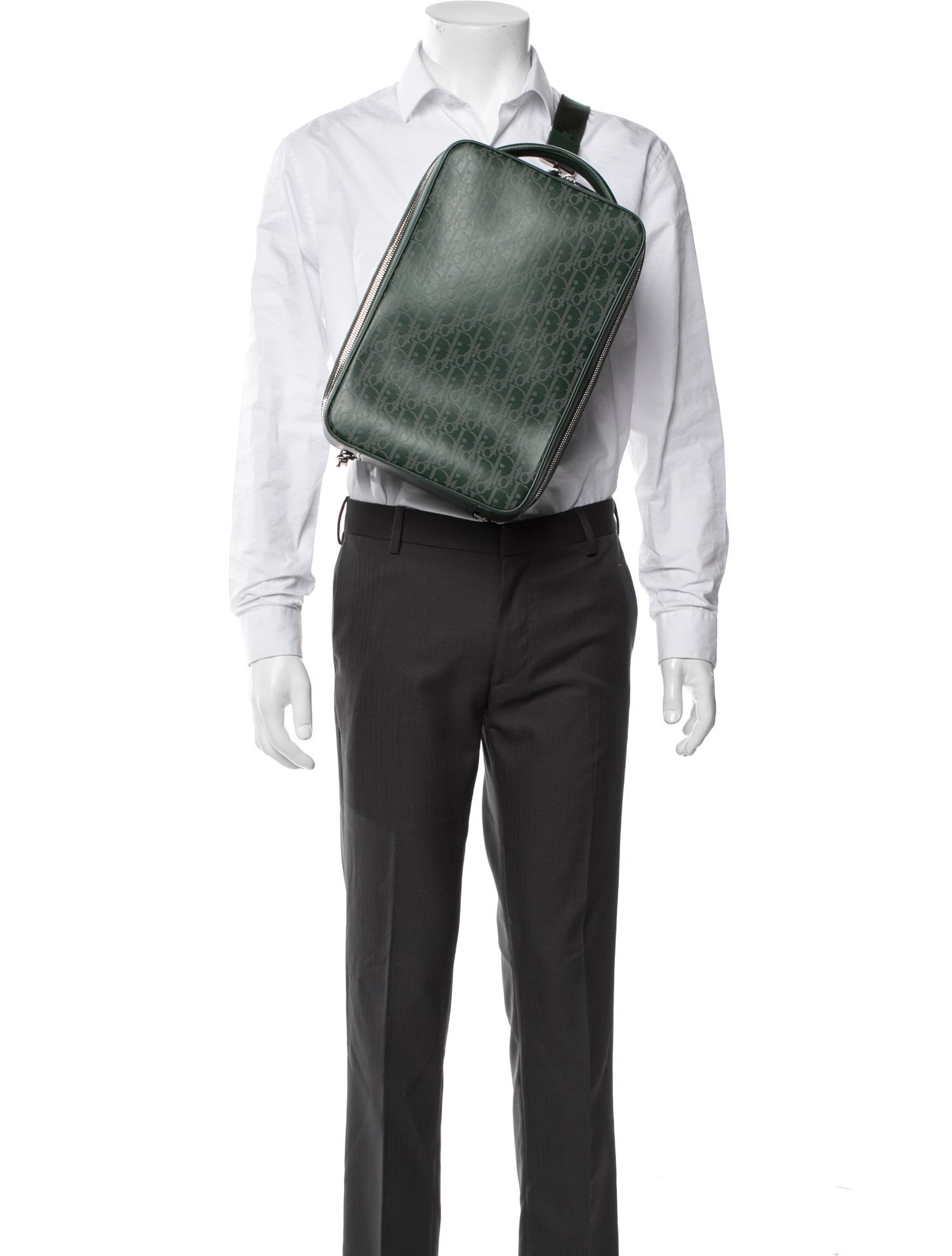 DIOR MEN Oblique Jacquard World Tour - Green Backpacks, Bags