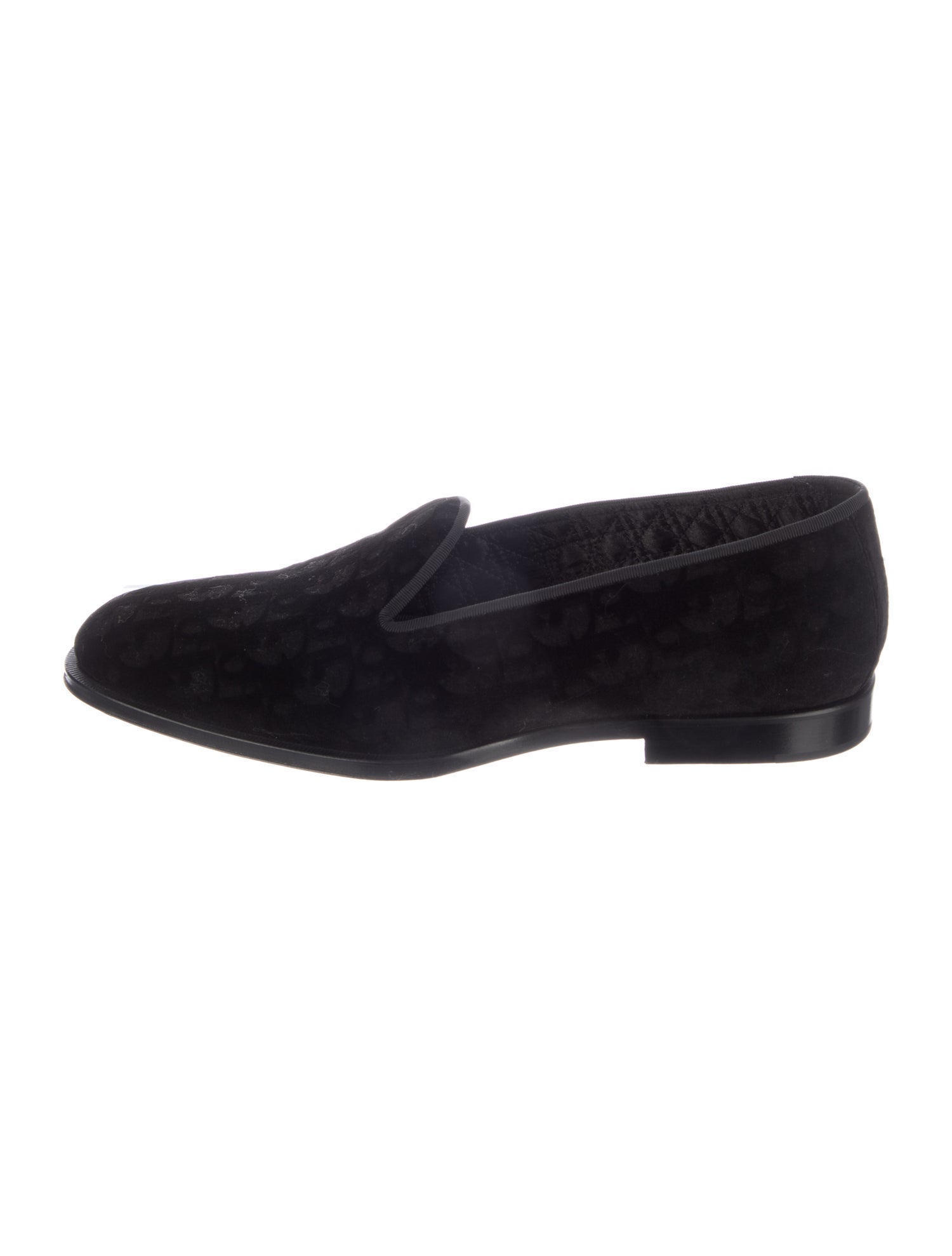 DIOR MEN Oblique Jacquard Velvet Slippers