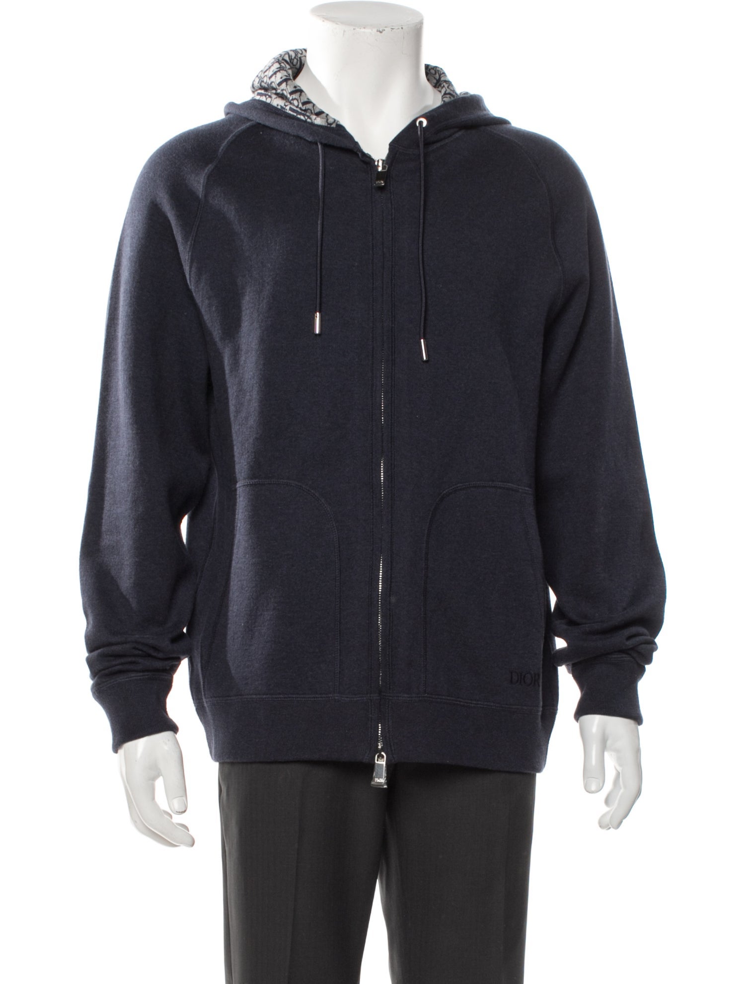 DIOR MEN 2021 Oblique Jacquard Hoodie - Blue Sweatshirts & Hoodies