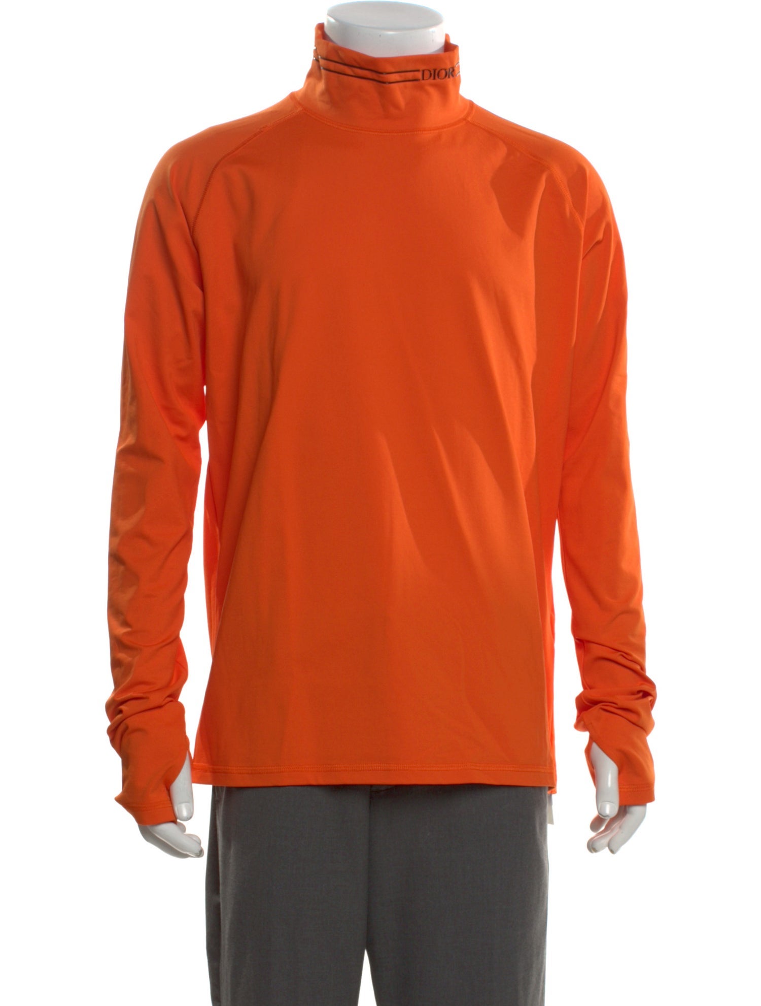 DIOR MEN Turtleneck Long Sleeve Henley - Orange T-Shirts, Clothing