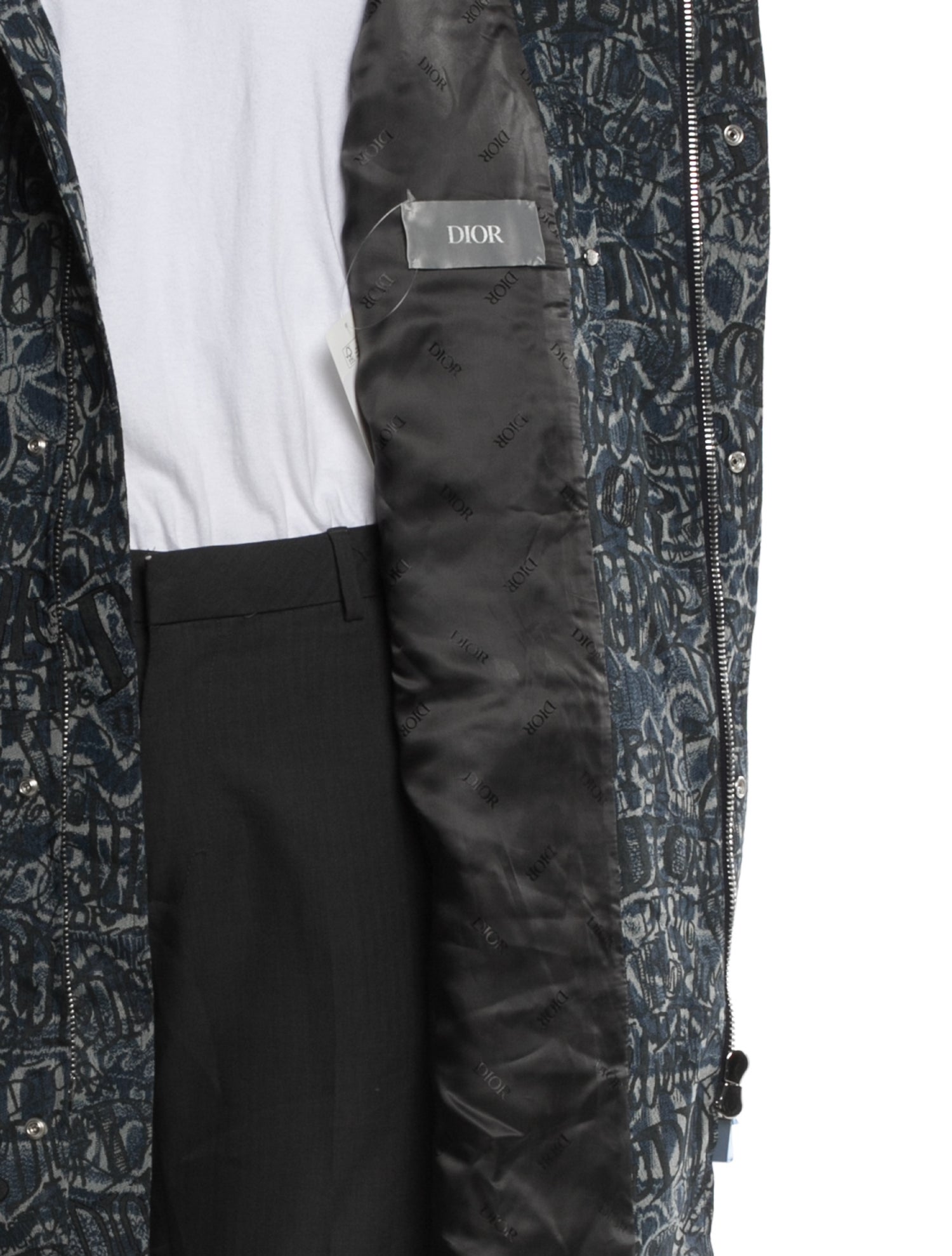 DIOR x Shawn Stussy 2020 Printed Jacket - Blue Outerwear, Clothing