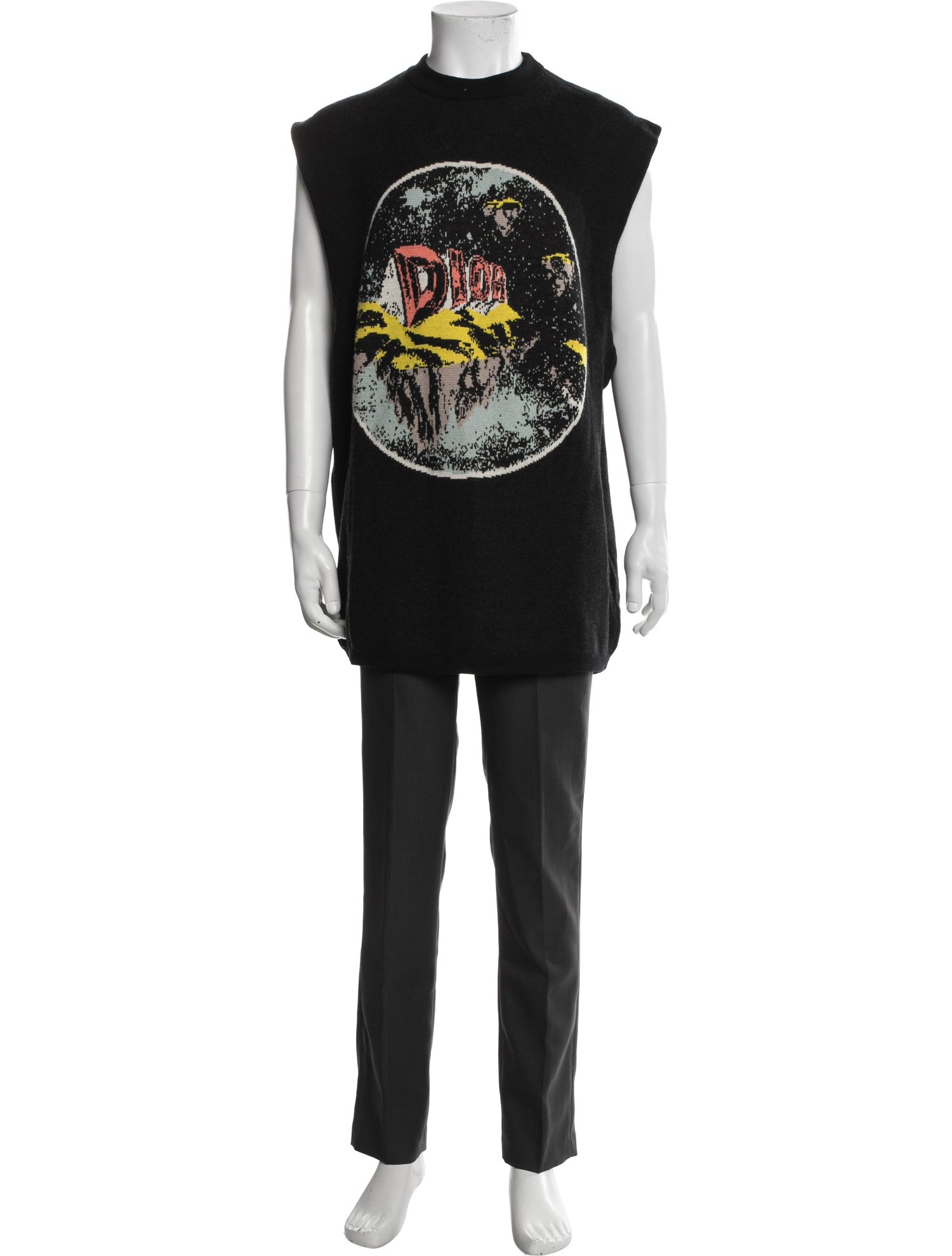 DIOR MEN Virgin Wool Graphic Print Pullover w/ Tags