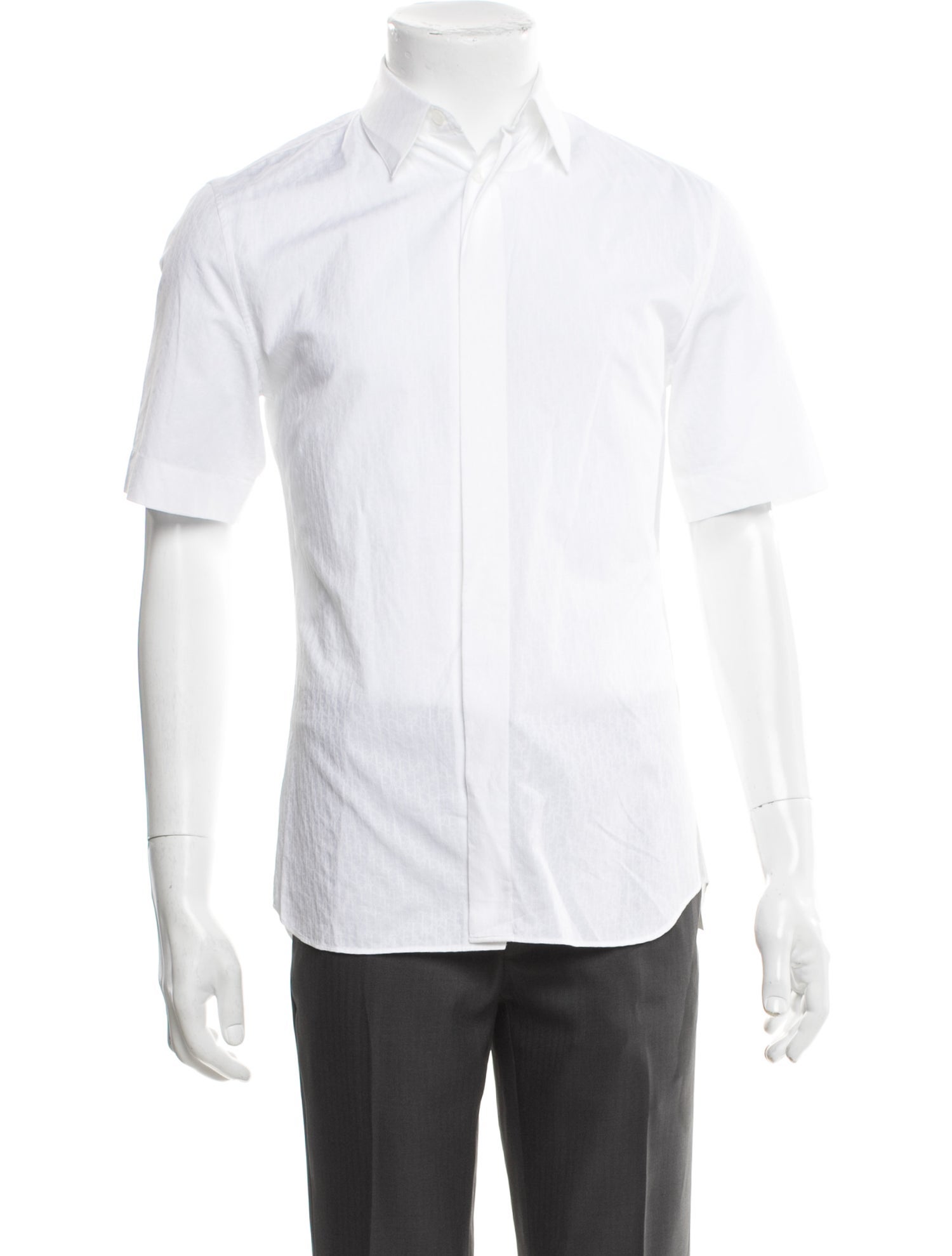 DIOR MEN 2020 Oblique Jacquard Dress Shirt - White Casual Shirts