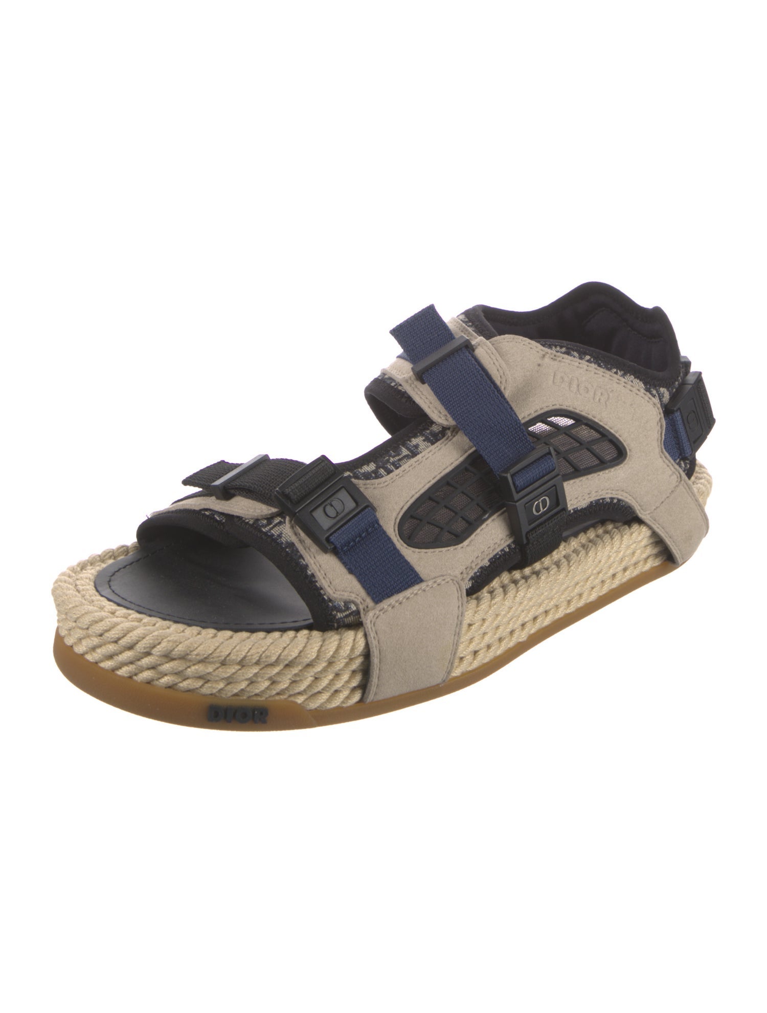 DIOR MEN Oblique Jacquard Suede Sandals