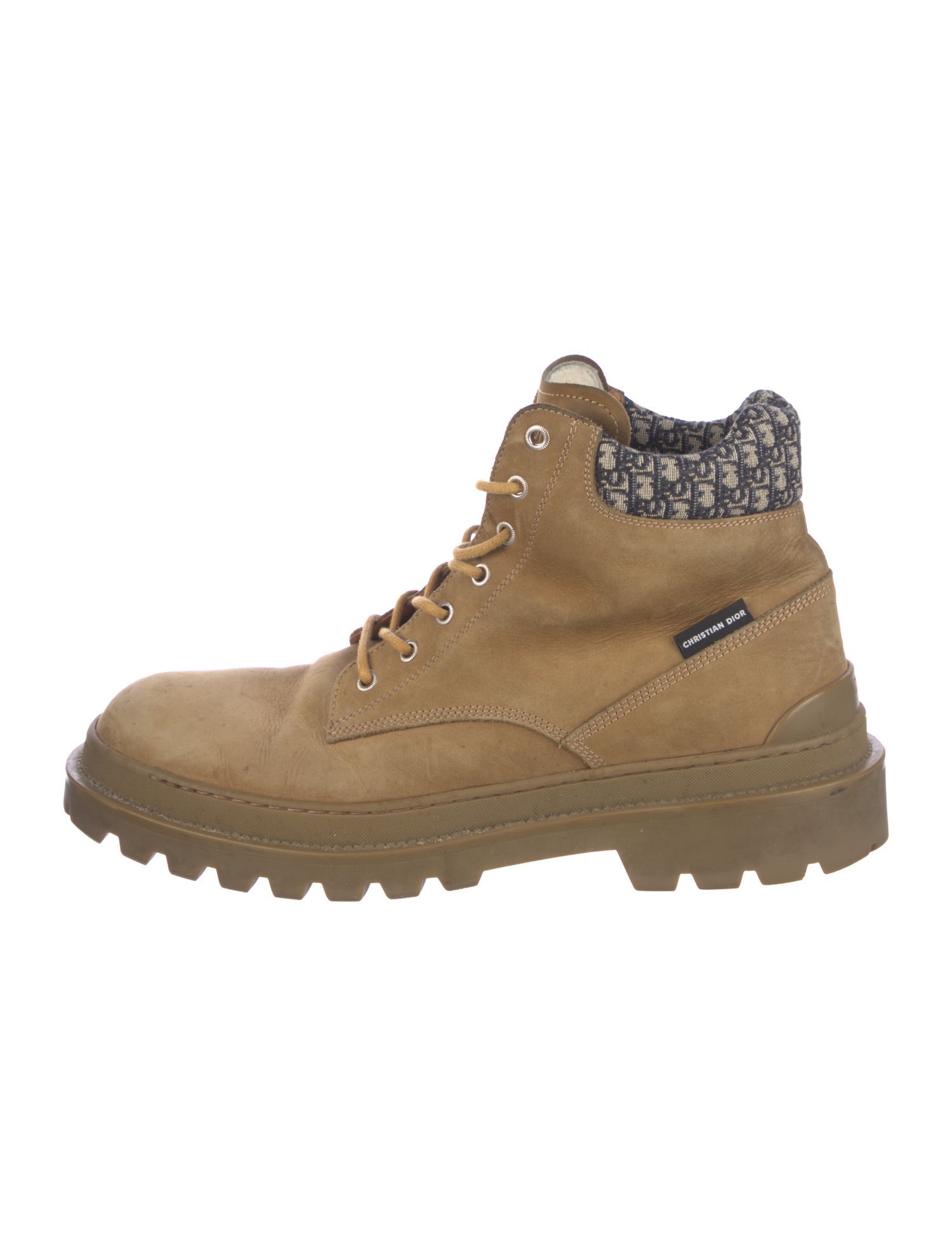 DIOR MEN Oblique Jacquard Suede Hiking Boots