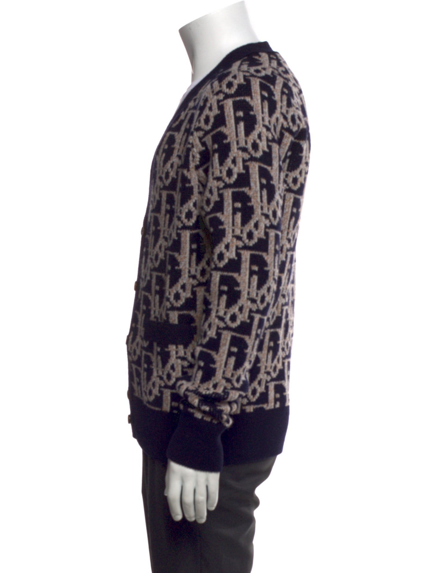 DIOR MEN Oblique Jacquard Virgin Wool Cardigan