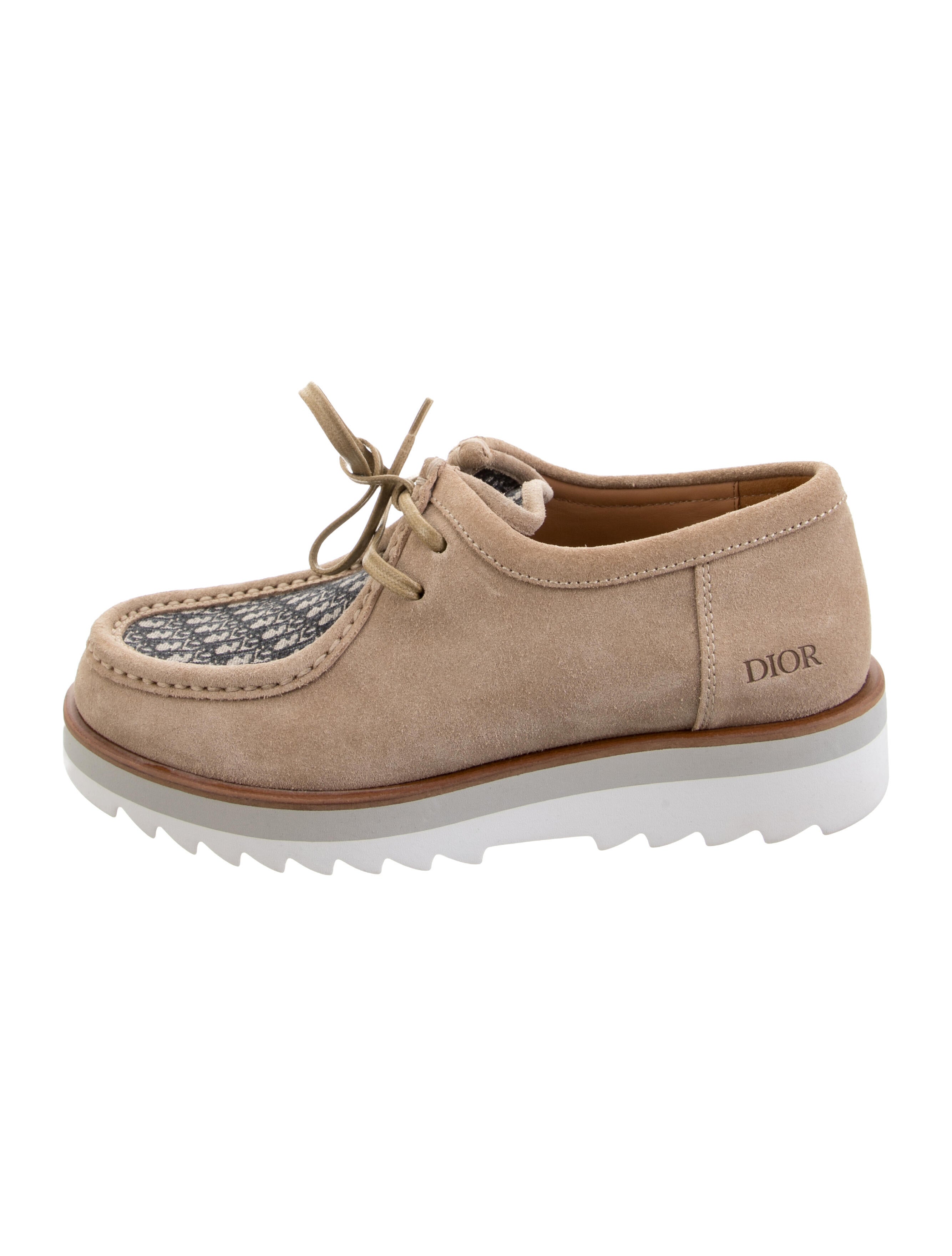 DIOR MEN Oblique Jacquard Suede Boat Shoes