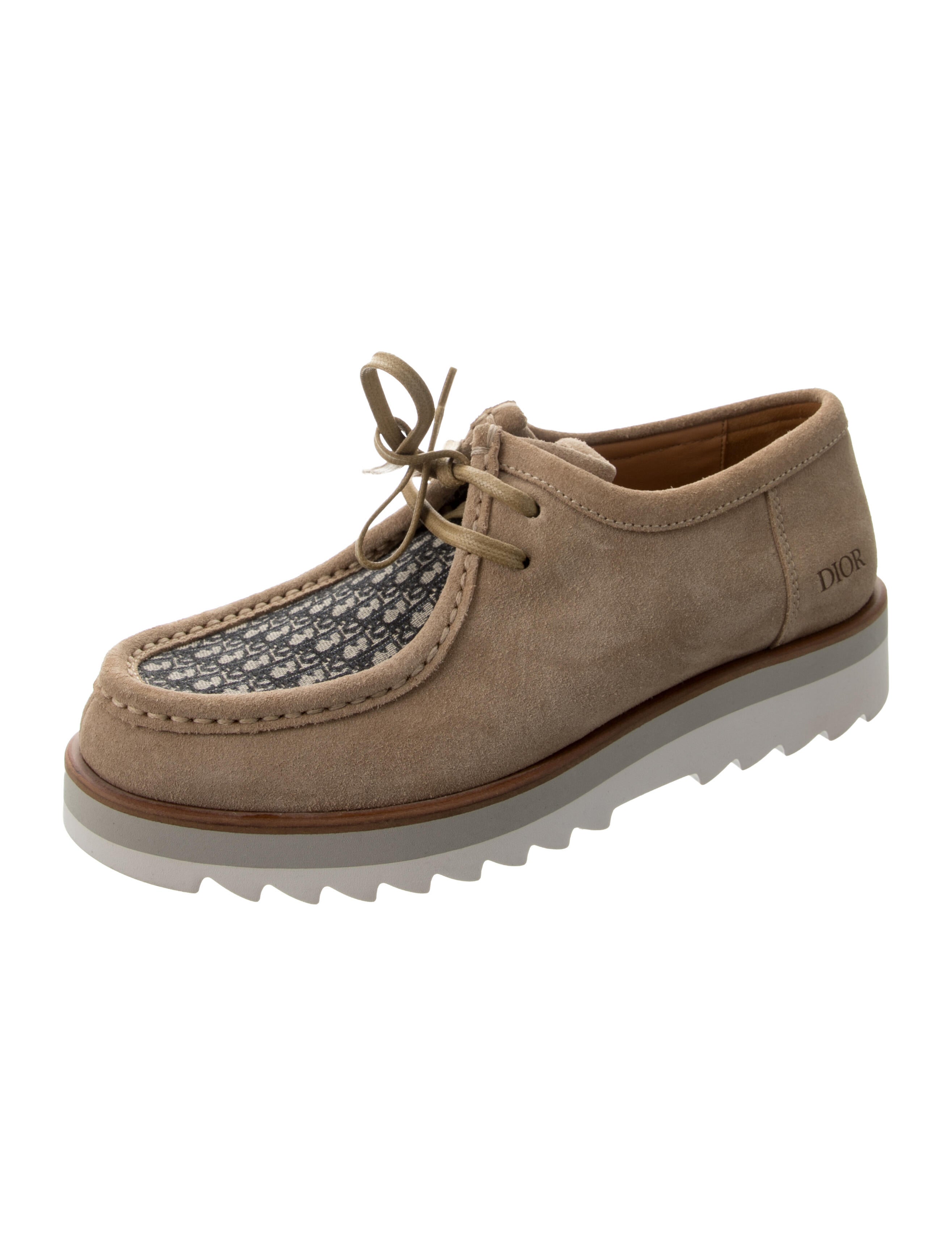 DIOR MEN Oblique Jacquard Suede Boat Shoes