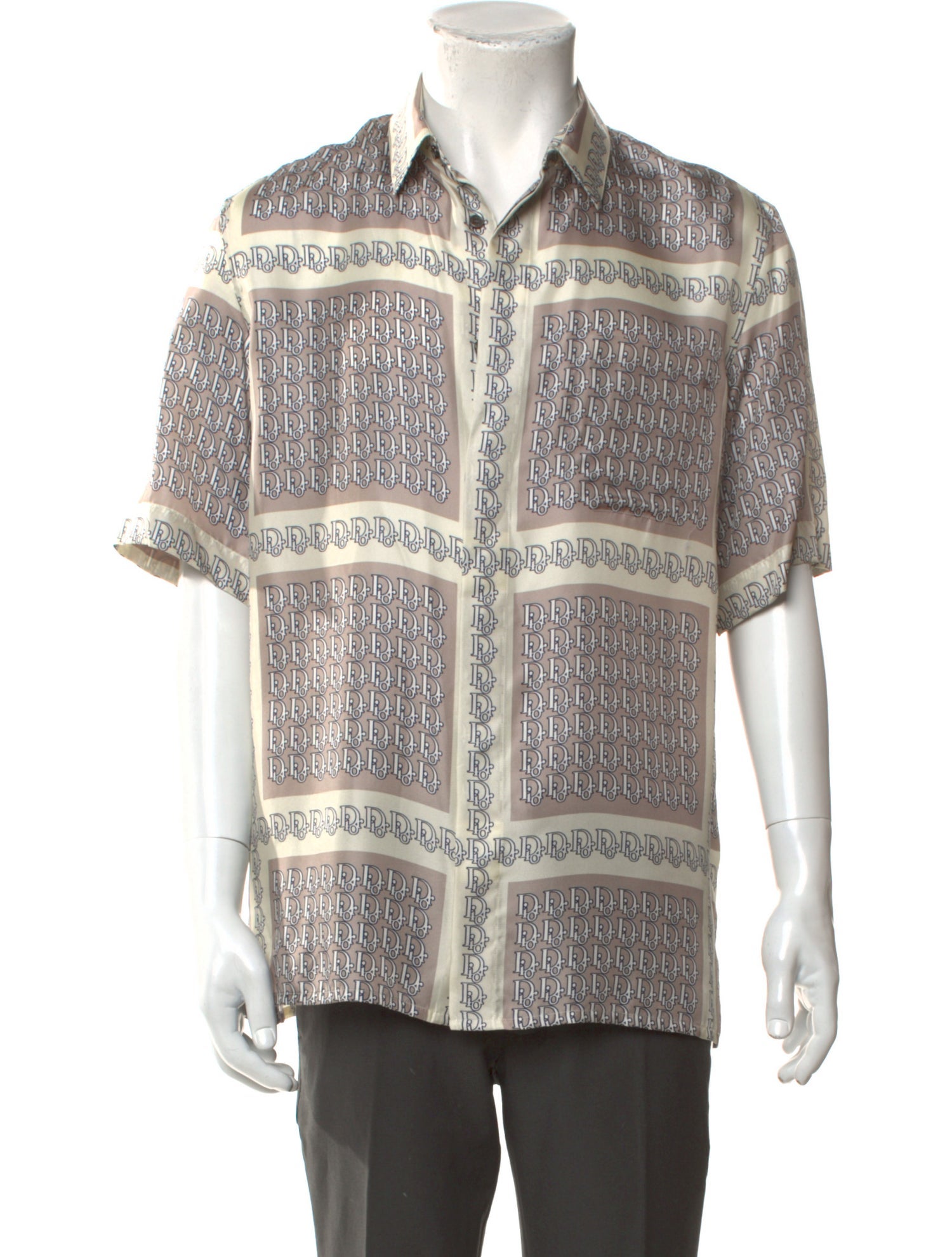 DIOR MEN Oblique Jacquard Silk Shirt